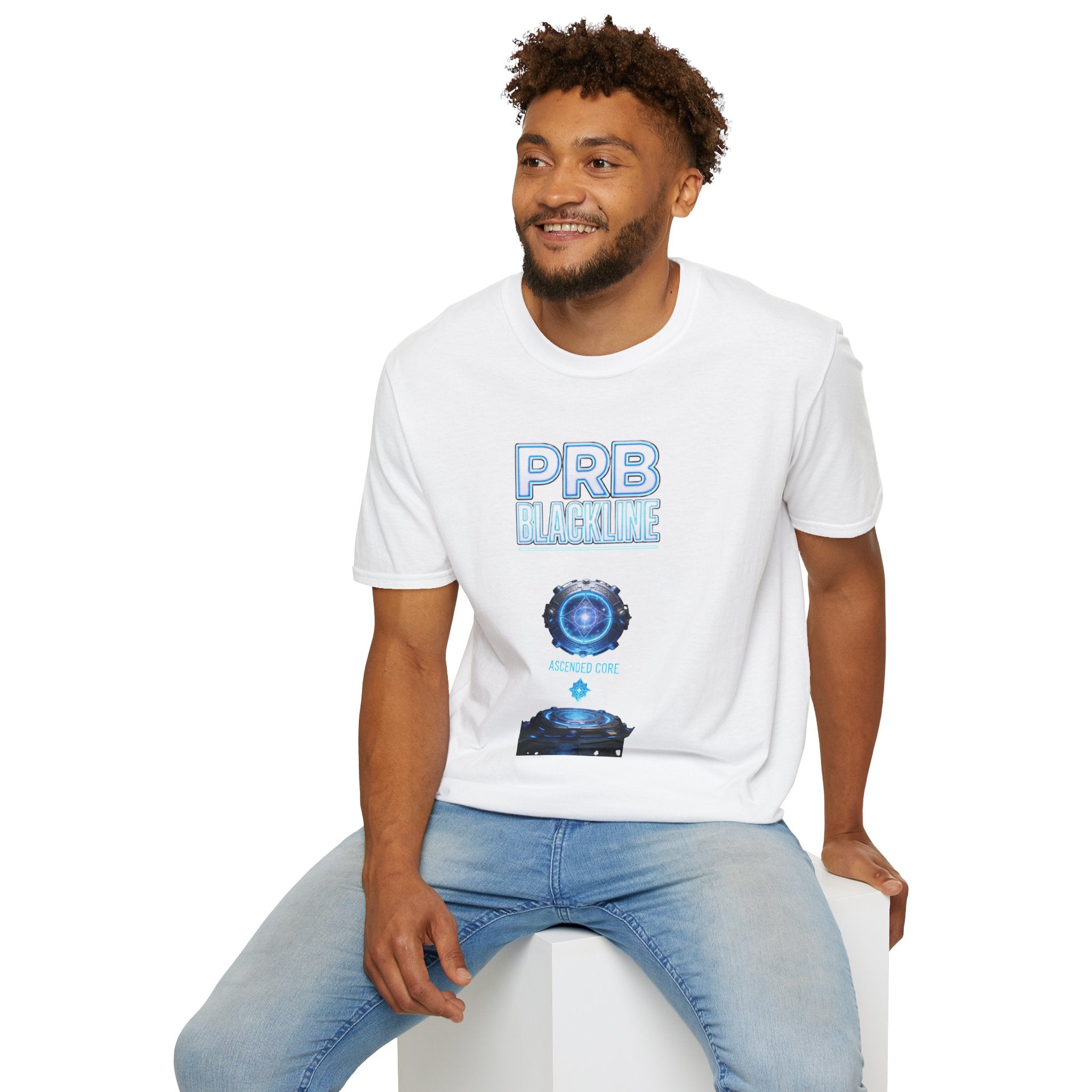 PRB Blackline Futuristic DJ Tee — Electronic Music Graphic T-Shirt by Power Runs Black