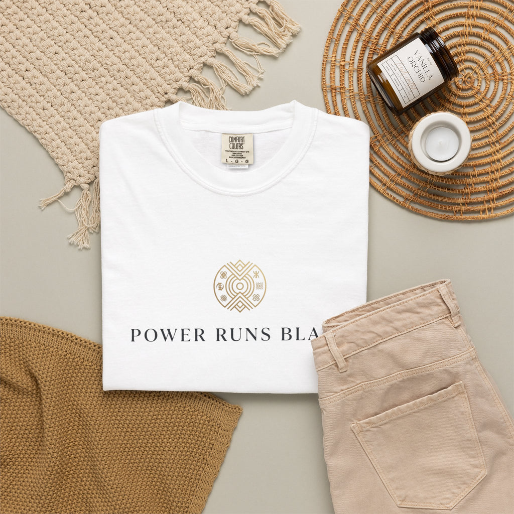 Power Runs Black PRB Graphic T-Shirt — Minimal Emblem Tee by Power Runs Black