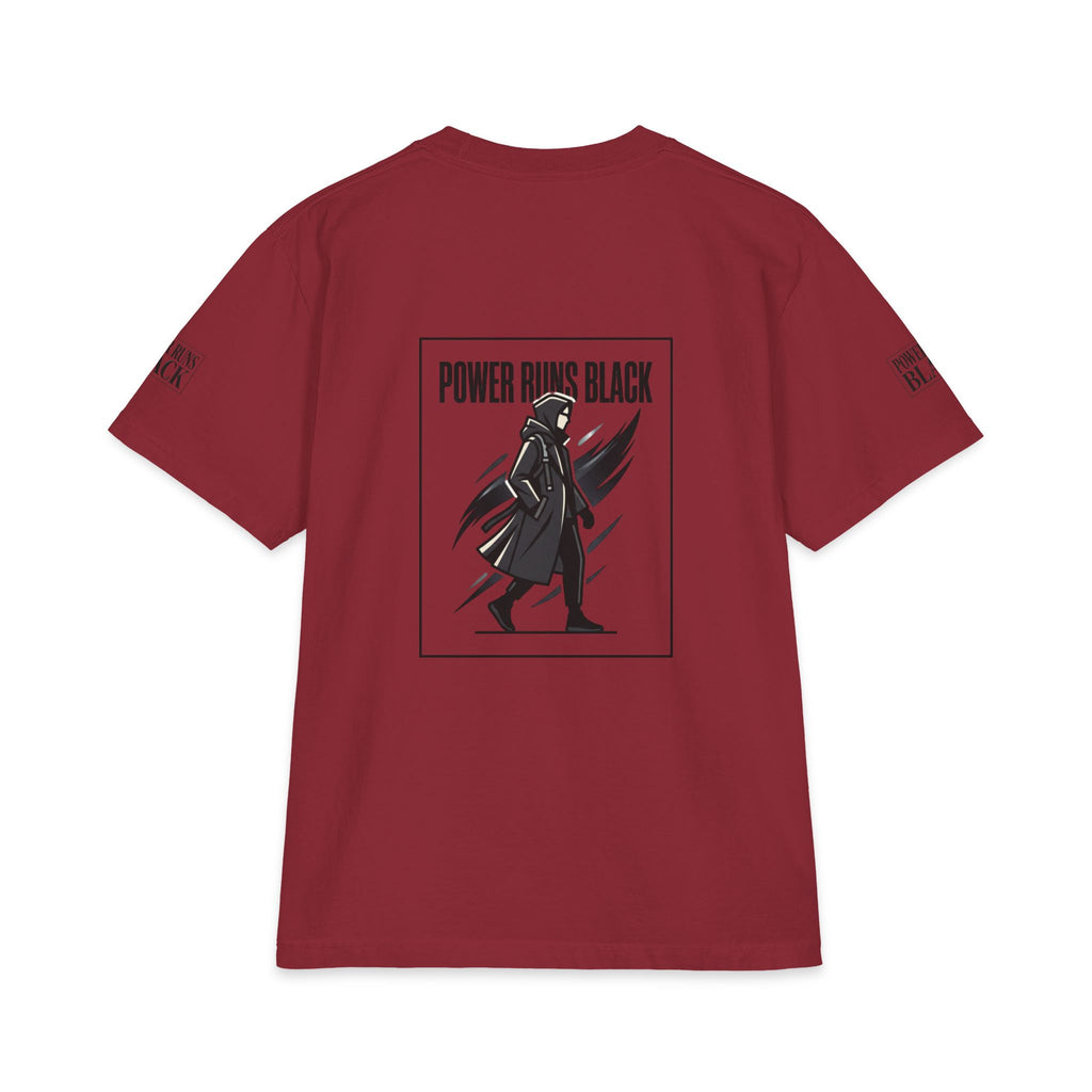 Power Runs Black Graphic T-Shirt — Bold Monochrome Streetwear by Printify