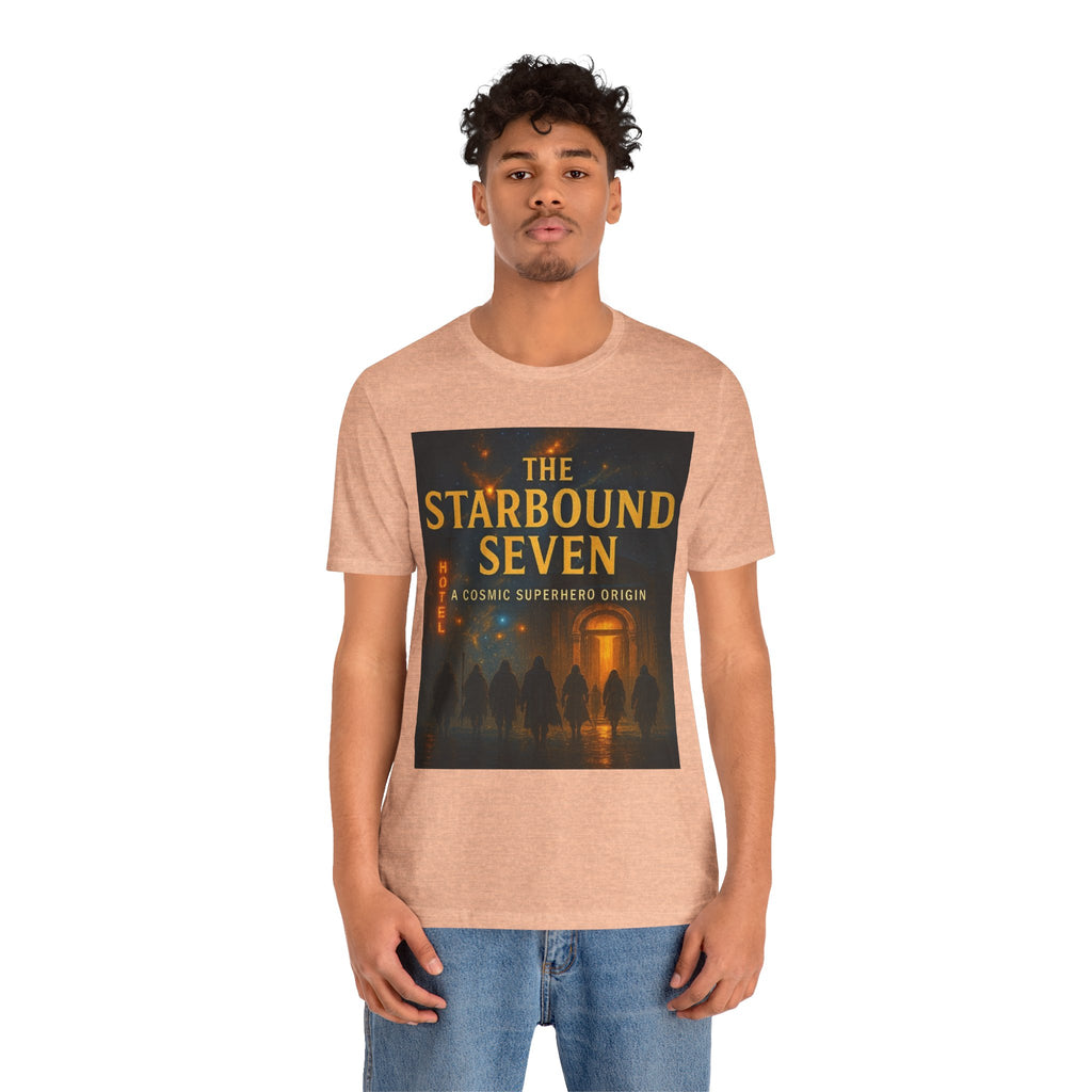 Power Runs Black PRB The Starbound Seven Tee – Retro Cosmic Superhero Poster Shirt by Power Runs Black