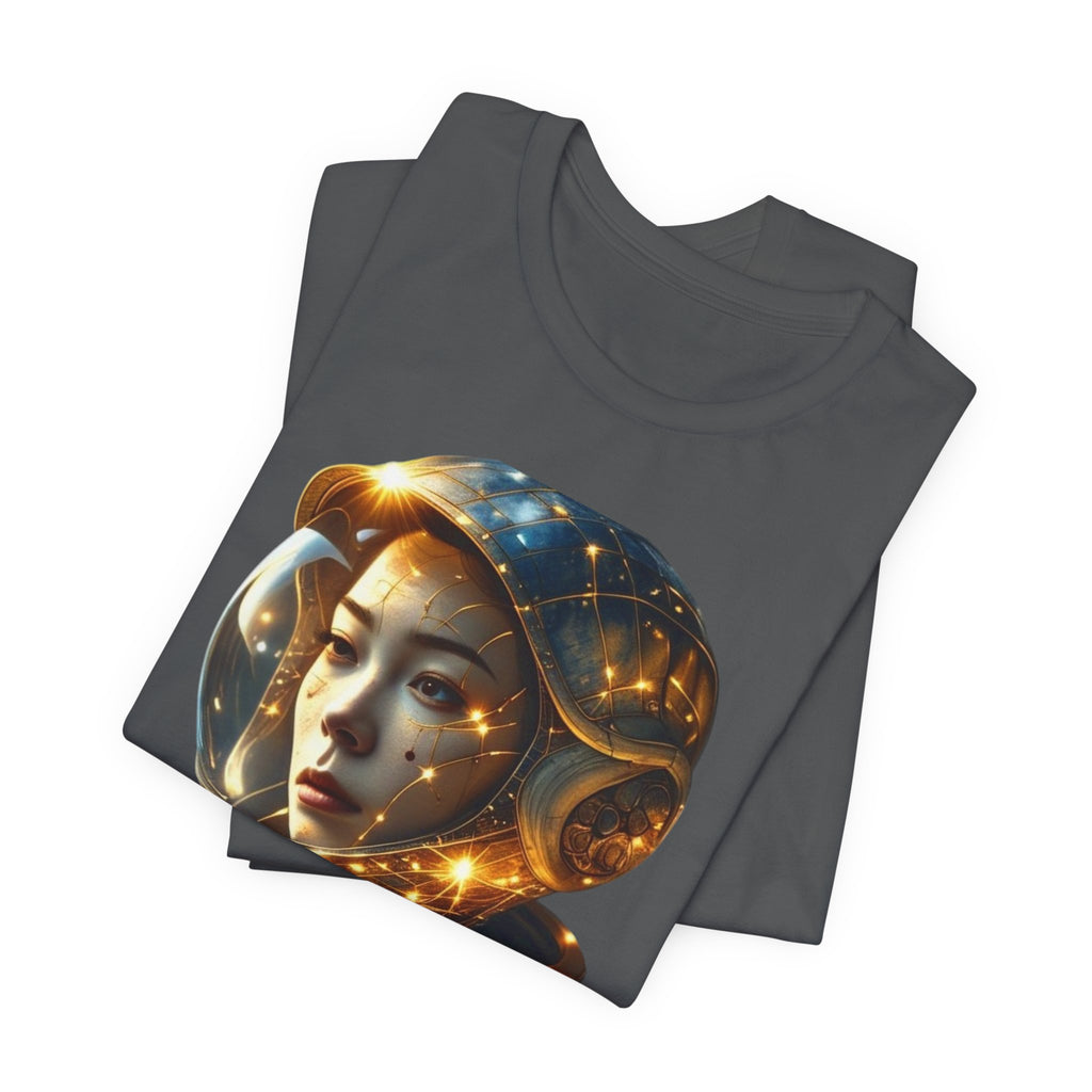 PRB Astronaut Portrait Tee — Starry Cosmic Helmet Graphic T-Shirt by Power Runs Black