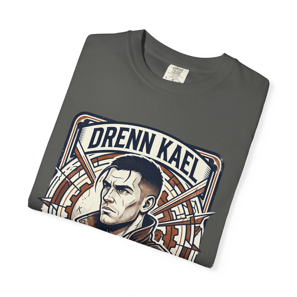 Power Runs Black PRB Drenn Kael Portrait T-Shirt — "Rebellion Twists the Axis" Graphic Tee by Printify