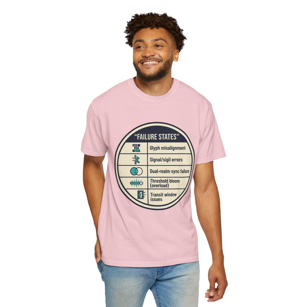 Power Runs Black PRB Failure States T-Shirt — Sci‑Fi Status Badge Graphic Tee by Printify
