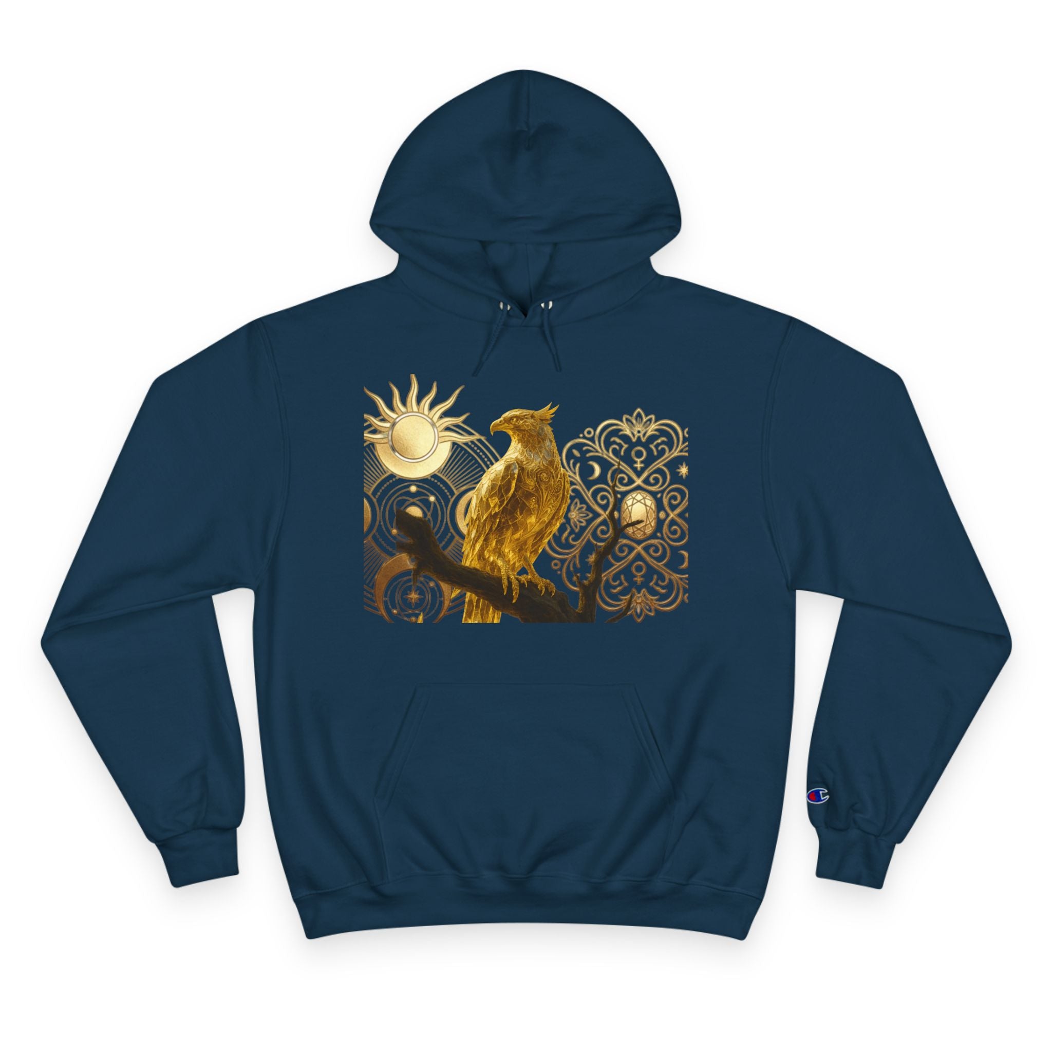 PRB Golden Owl Sundial Graphic Champion Hoodie by Power Runs Black