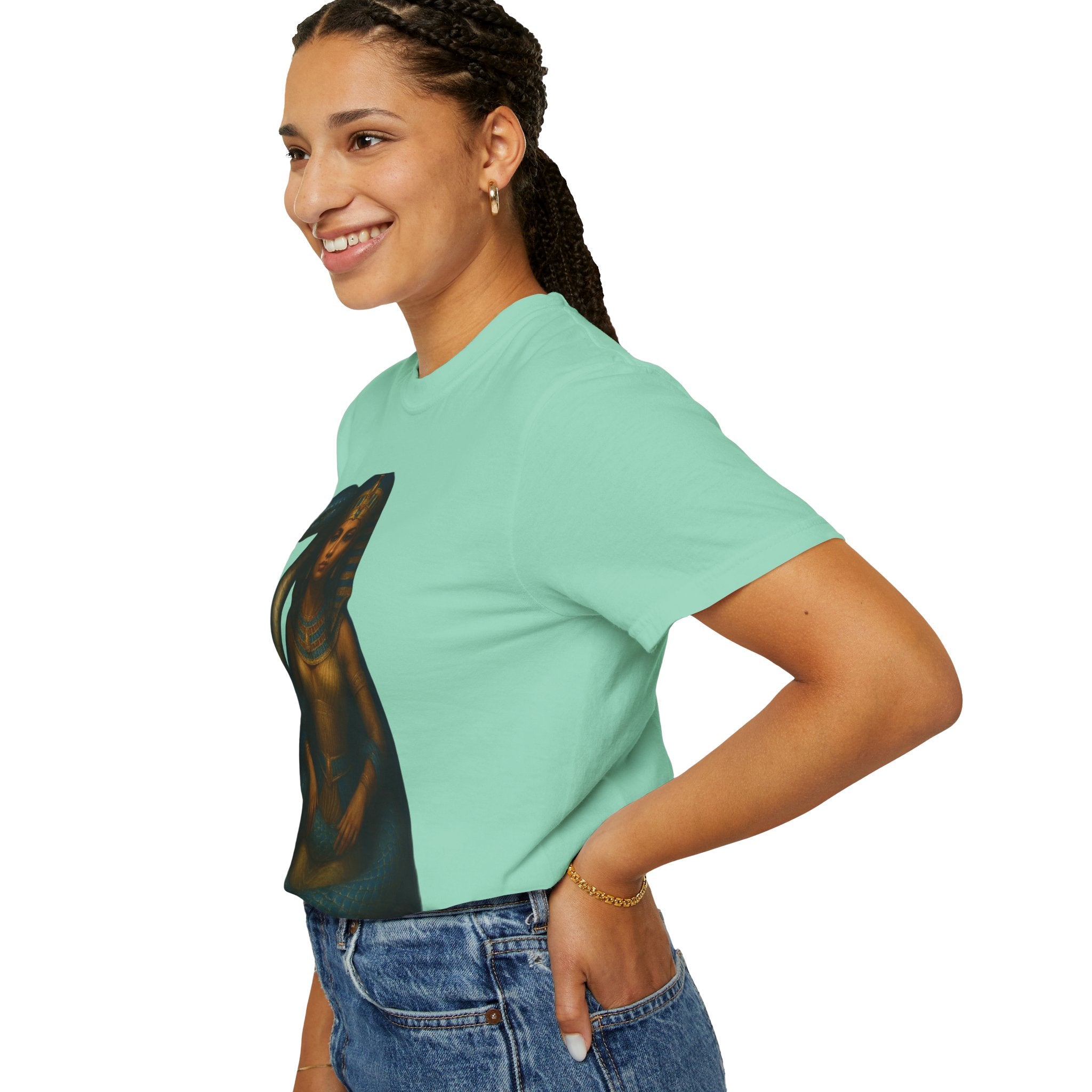 PRB Egyptian Goddess with Snake T-Shirt | Pharaoh Serpent Art Tee by Power Runs Black