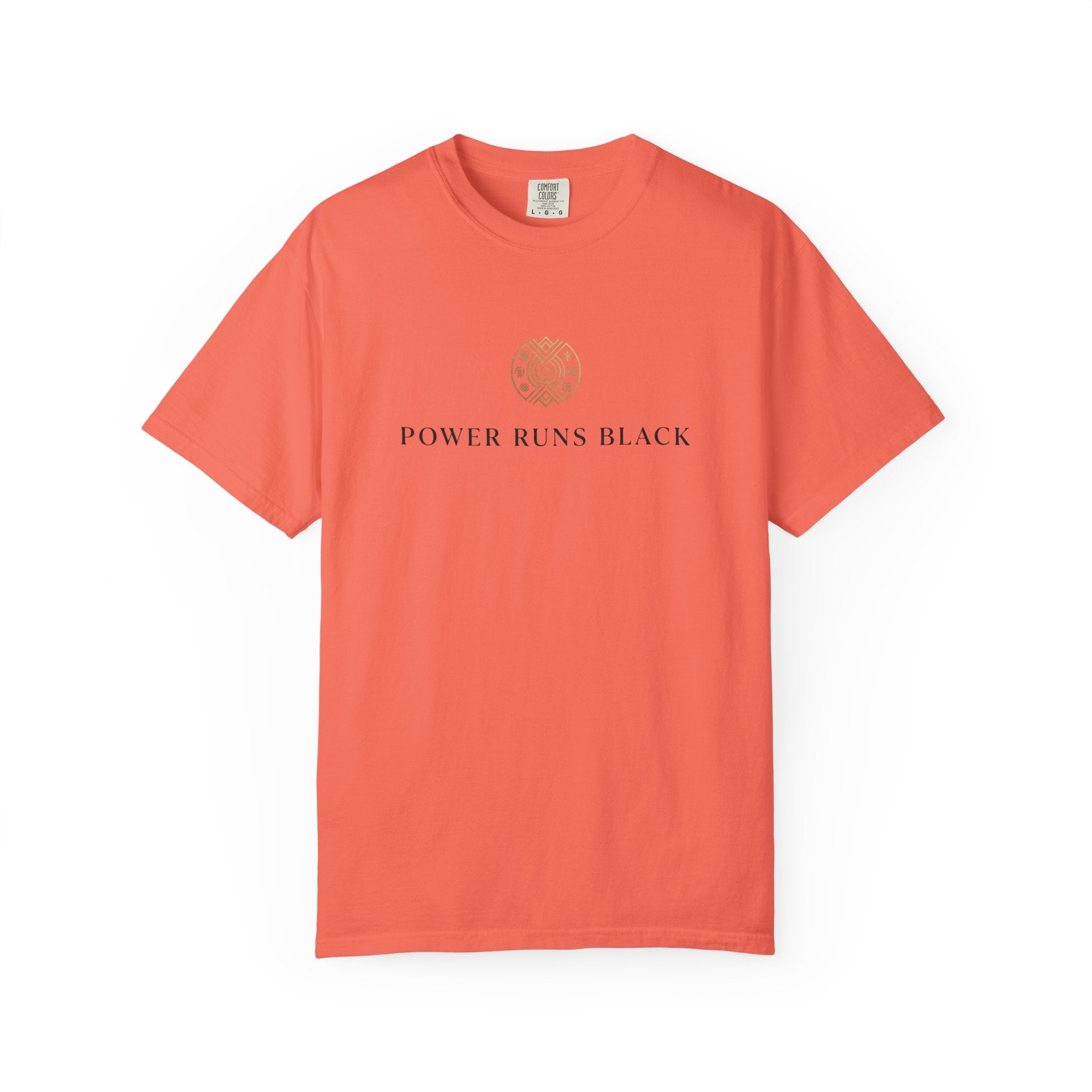 Power Runs Black PRB Graphic T-Shirt — Minimal Emblem Tee by Power Runs Black