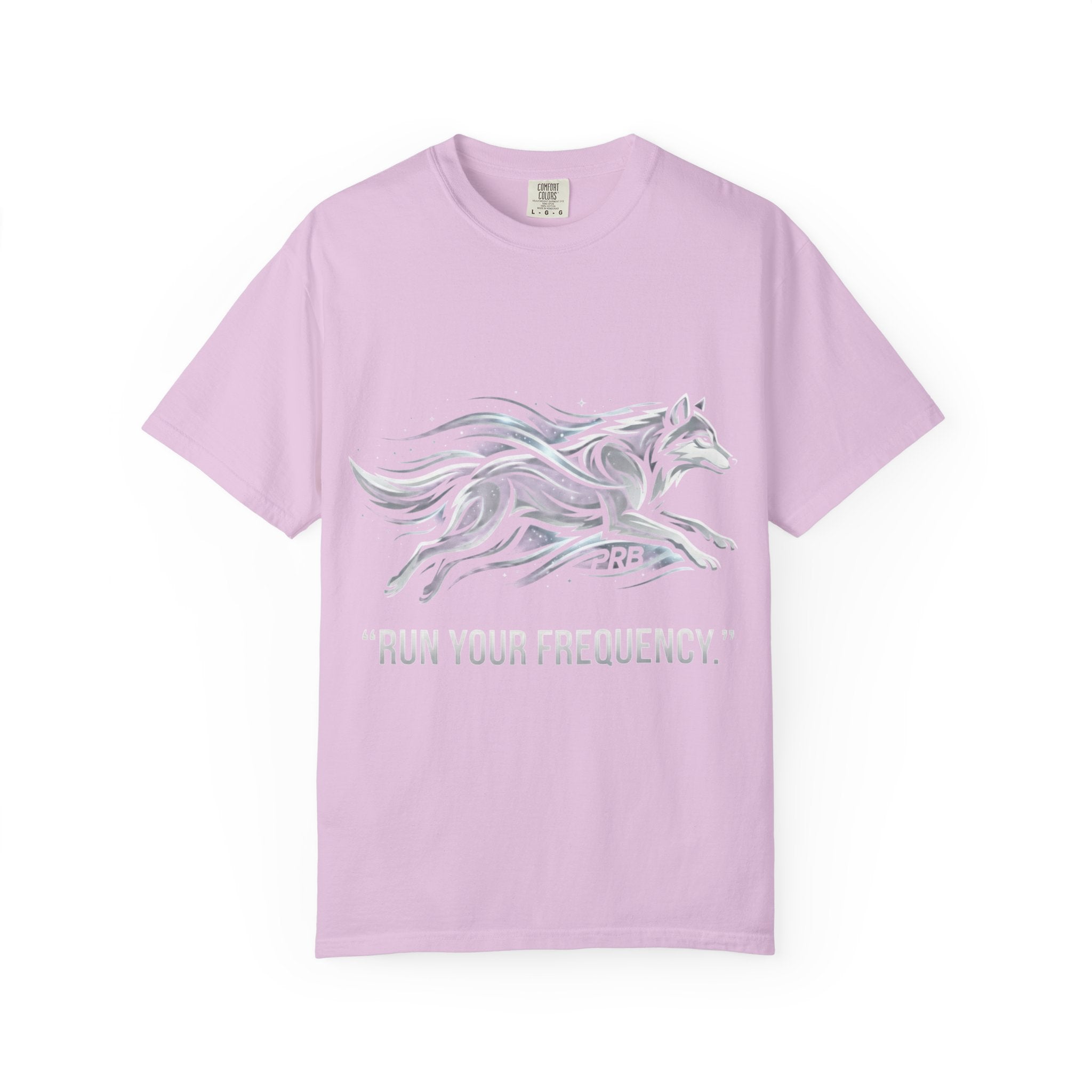Wolf Graphic T-Shirt — 'Run Your Frequency' Motivational Tee by Printify
