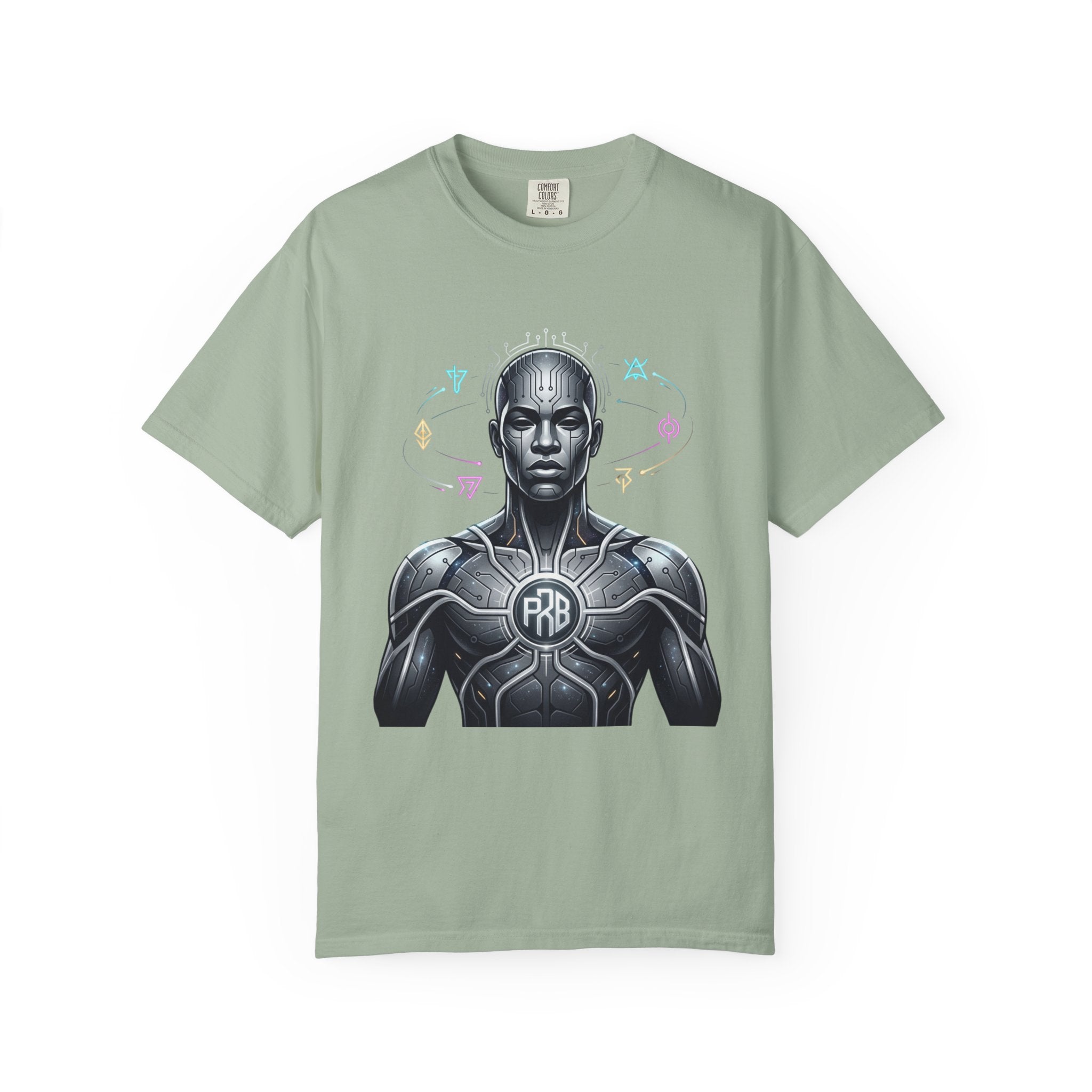 Printify PRB Algorithm God: Cosmic Processor 4K — Cybernetic Warrior T-Shirt | - T-Shirt