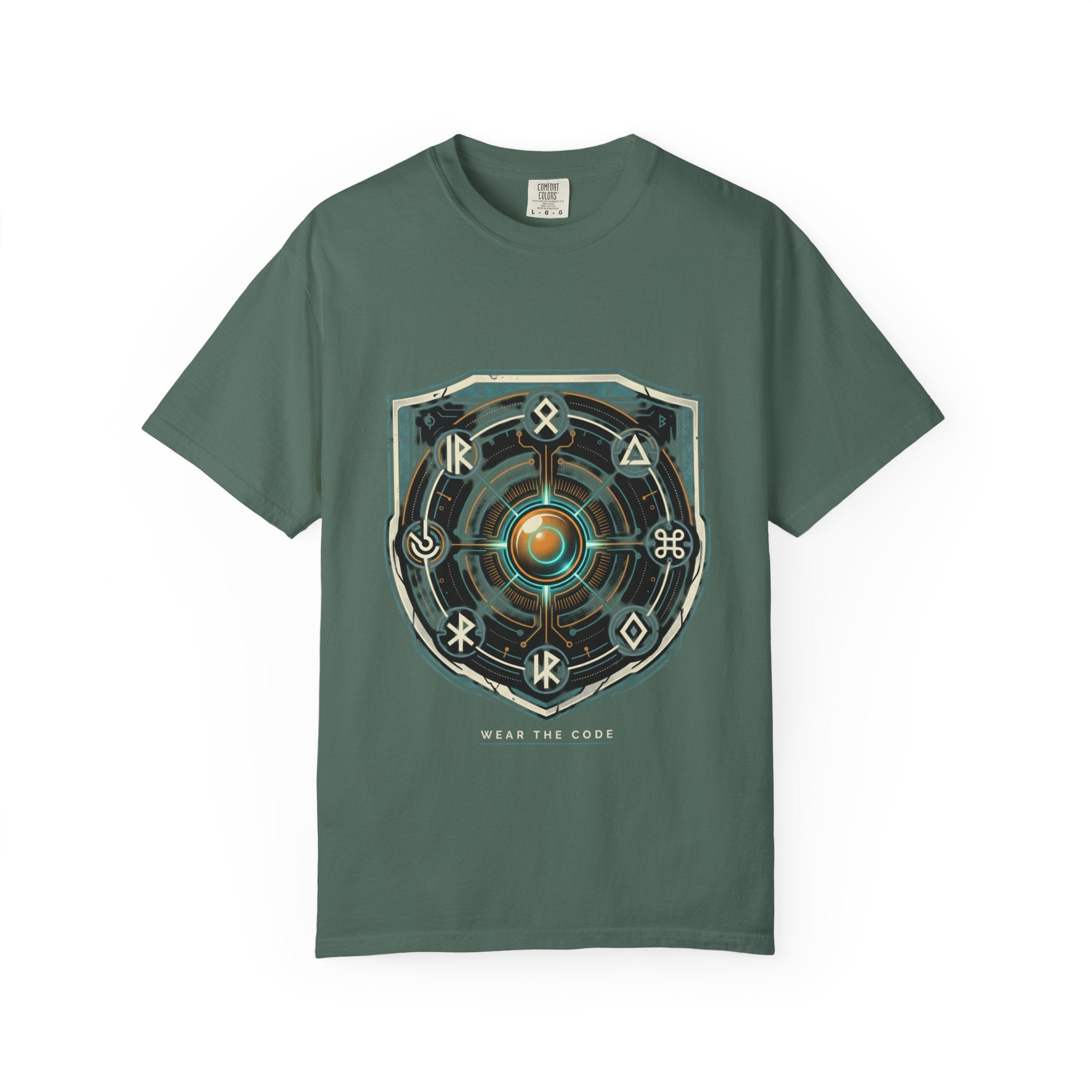 Power Runs Black PRB "Wear The Code" Mystic Shield T-Shirt — Geometric Sigil Graphic Tee by Power Runs Black