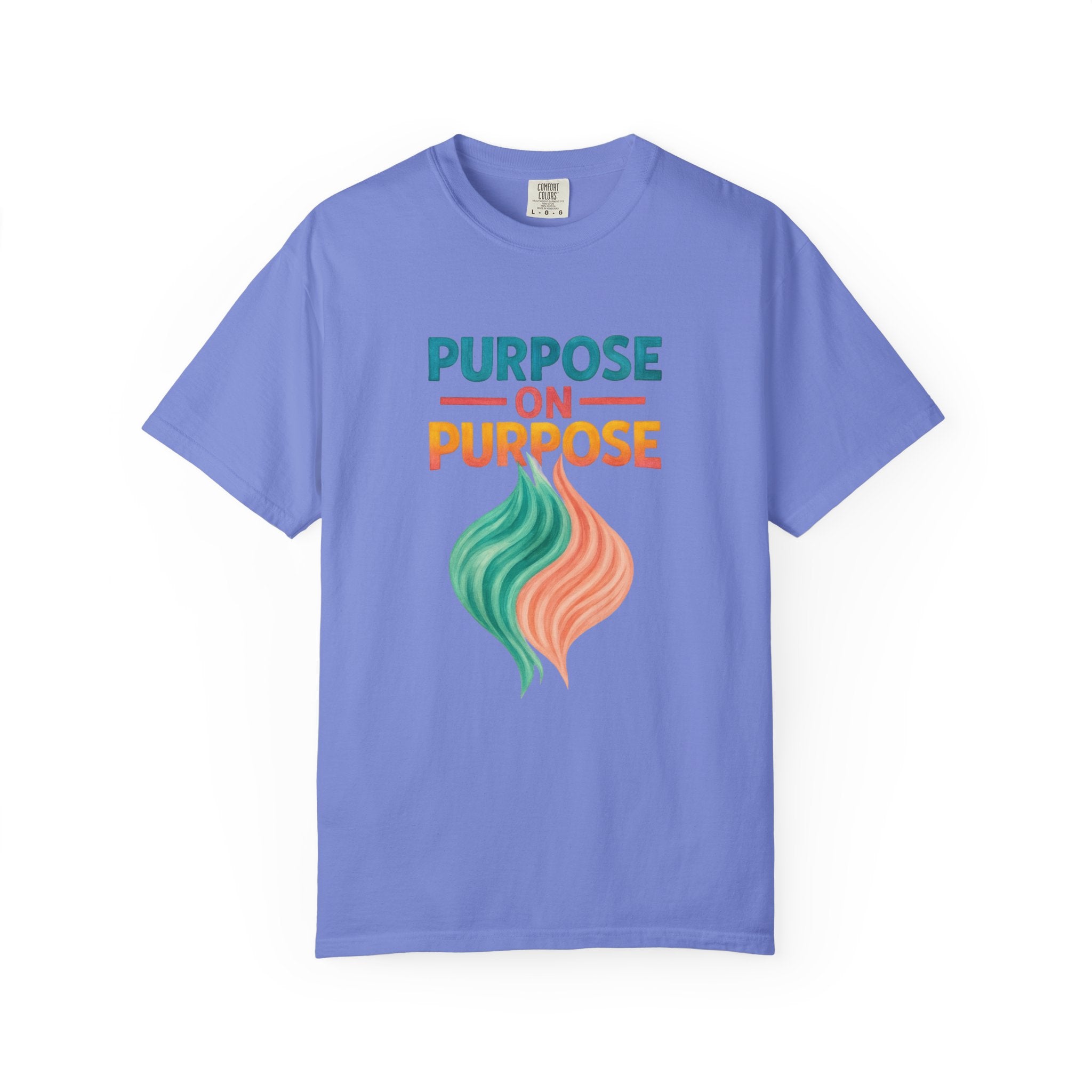 PRB Purpose On Purpose T-Shirt — Inspirational Graphic Tee with Abstract Wave Design by Power Runs Black
