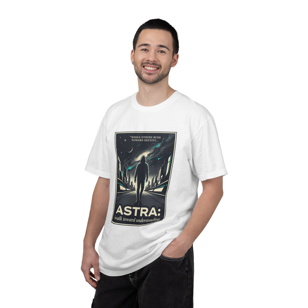 Power Runs Black Astra Sci‑Fi Graphic T-Shirt — "I walk toward understanding" Poster Design by Power Runs Black