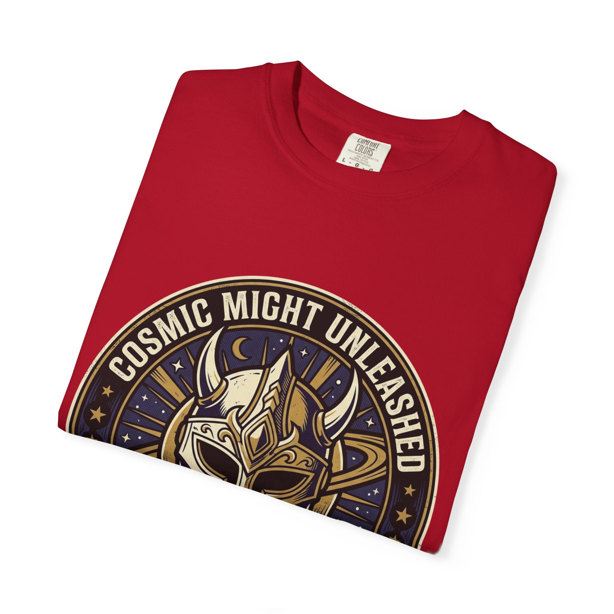 PRB Starforged Flex Cosmic Might Unleashed T-Shirt — Mythic Helmet Graphic Tee by Power Runs Black