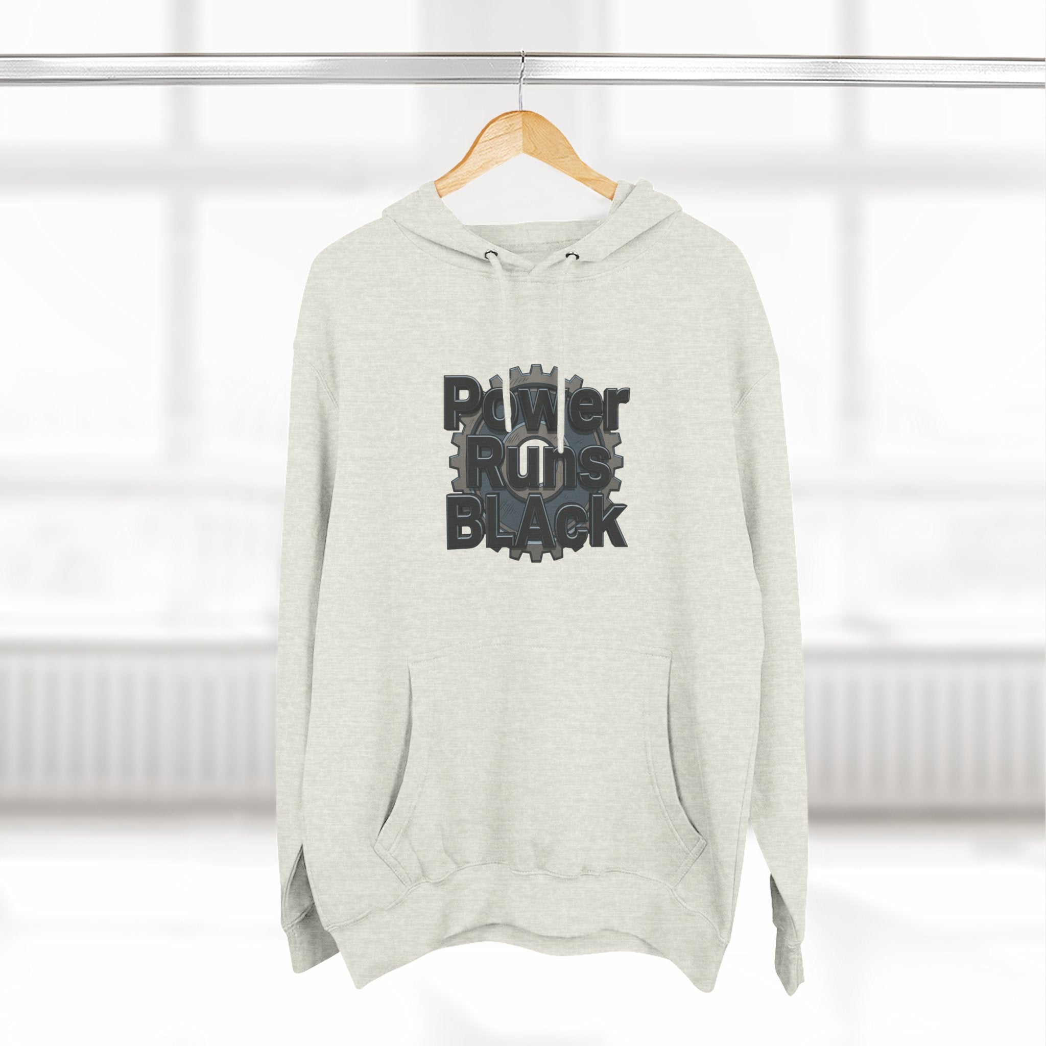PRB Built of Power Graphic Hoodie — ‘Power Runs Black’ Industrial Mech Design by Power Runs Black