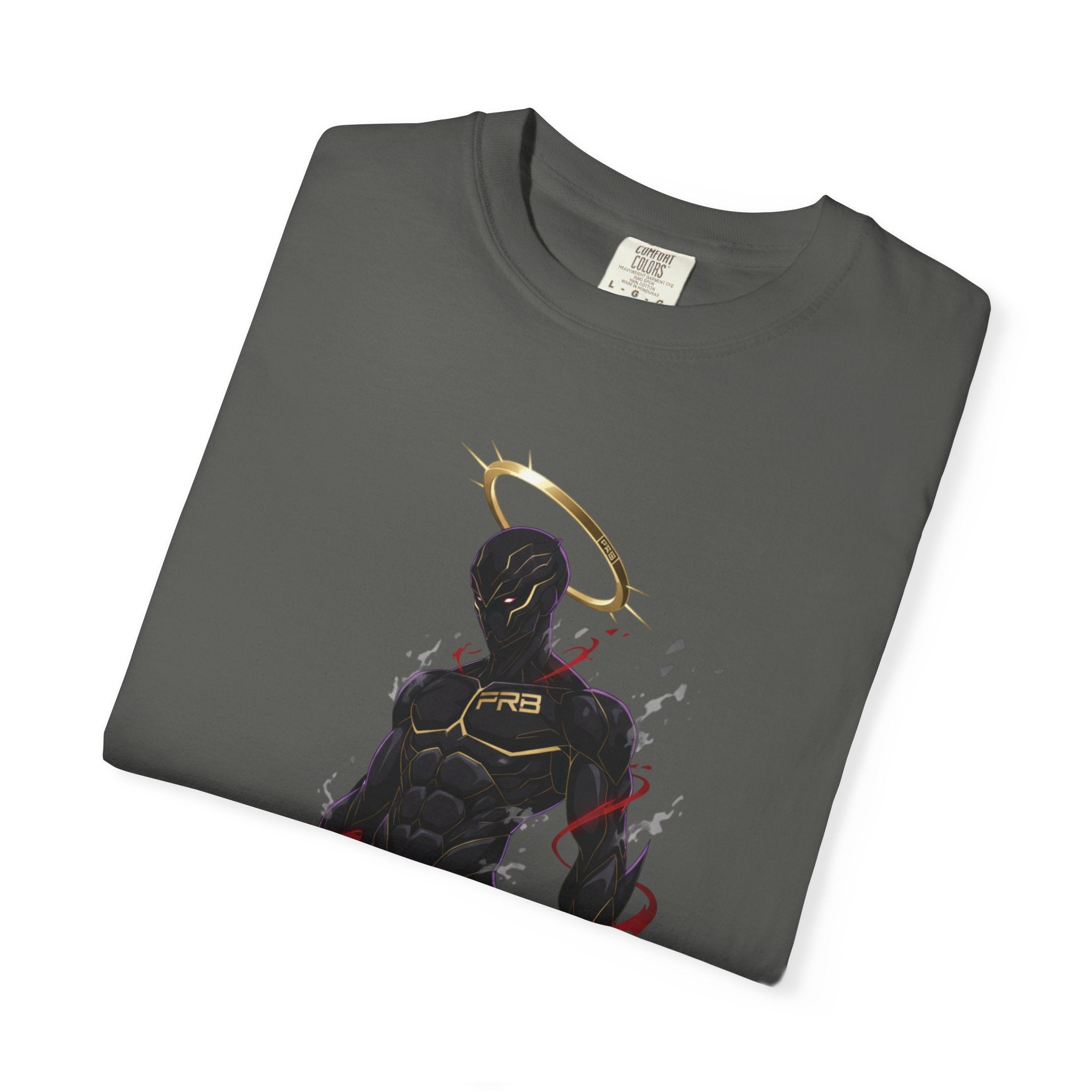 PRB Shadow Hero Graphic T-Shirt — Haloed Vigilante Illustration by Power Runs Black