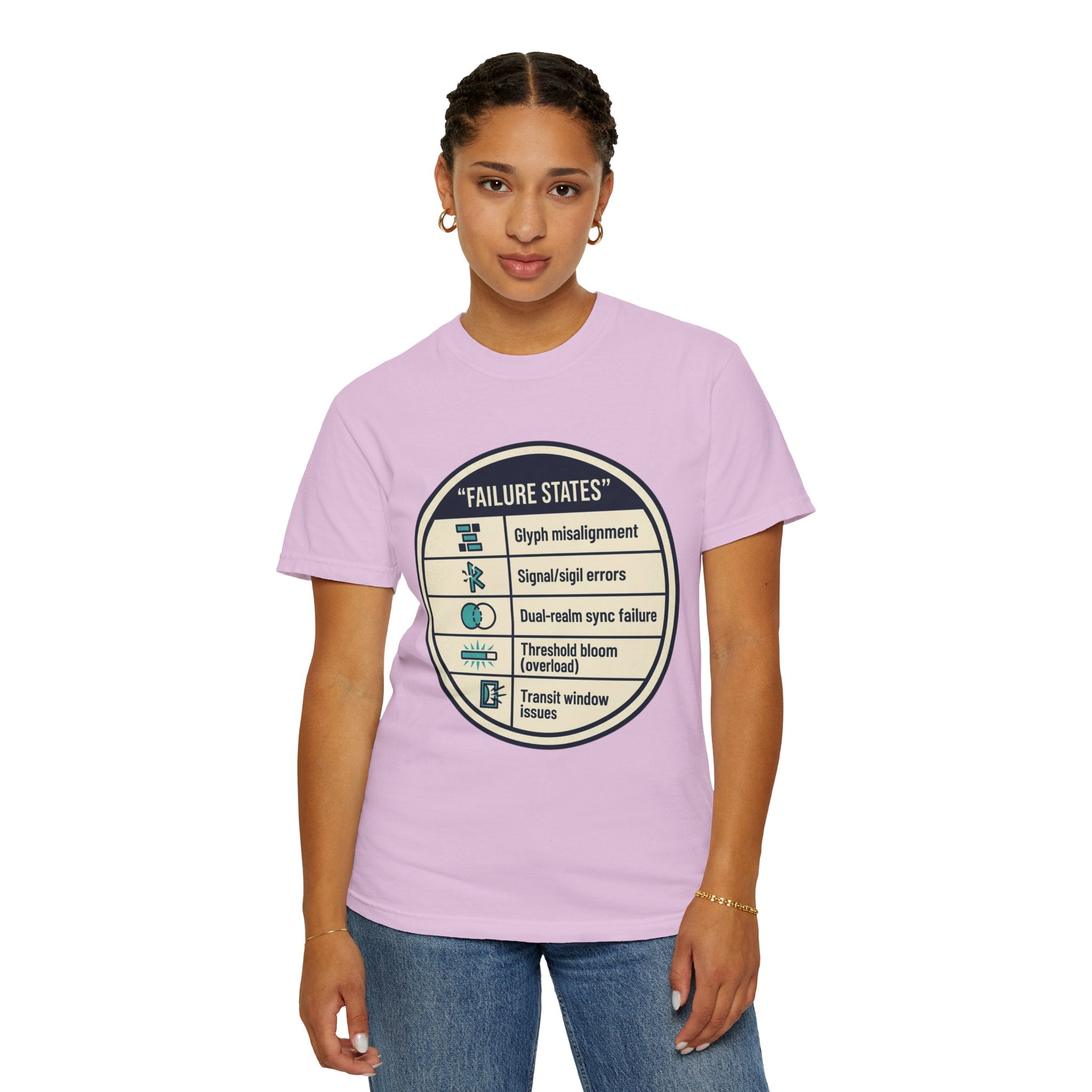 Power Runs Black PRB Failure States T-Shirt — Sci‑Fi Status Badge Graphic Tee by Power Runs Black