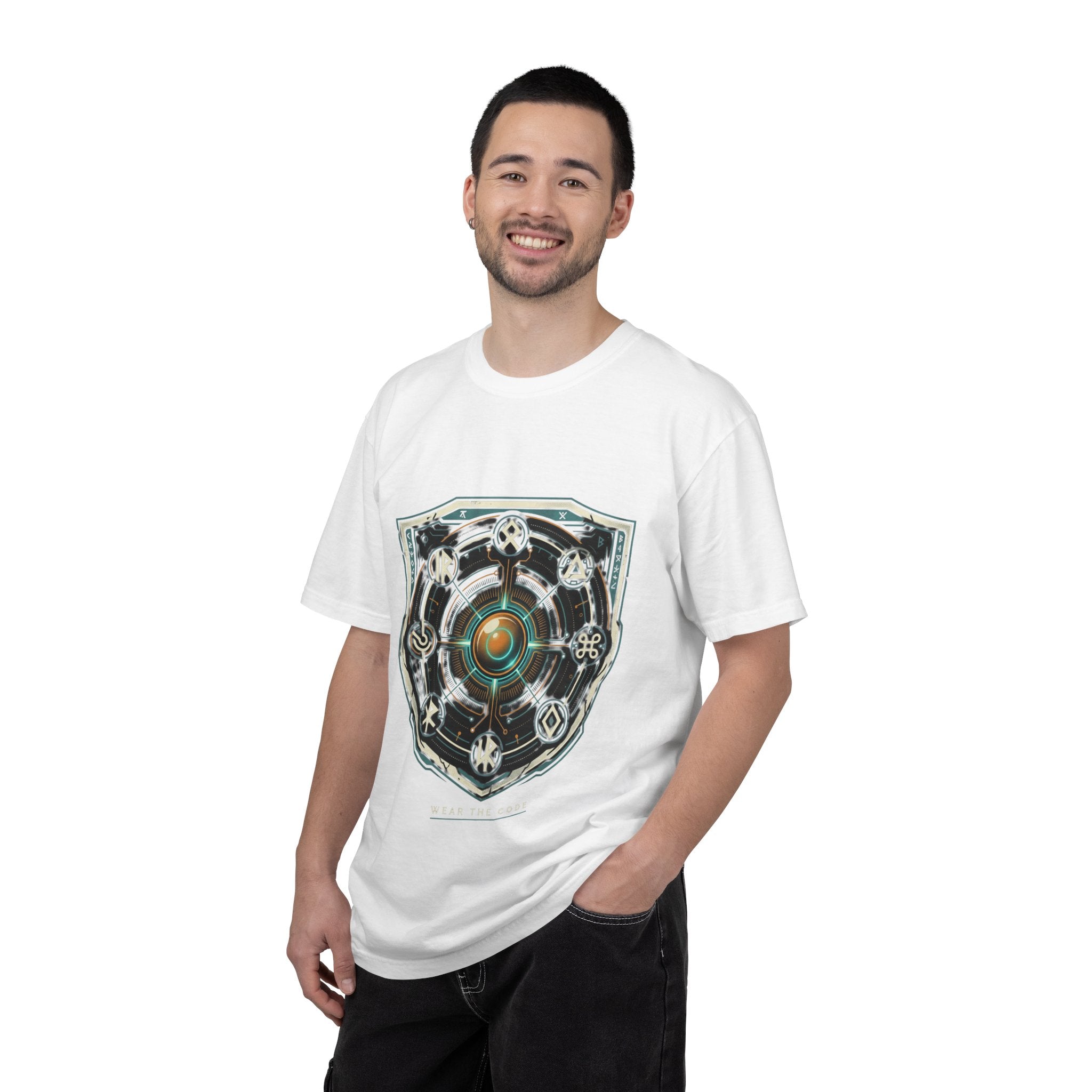 Power Runs Black PRB "Wear The Code" Mystic Shield T-Shirt — Geometric Sigil Graphic Tee by Power Runs Black
