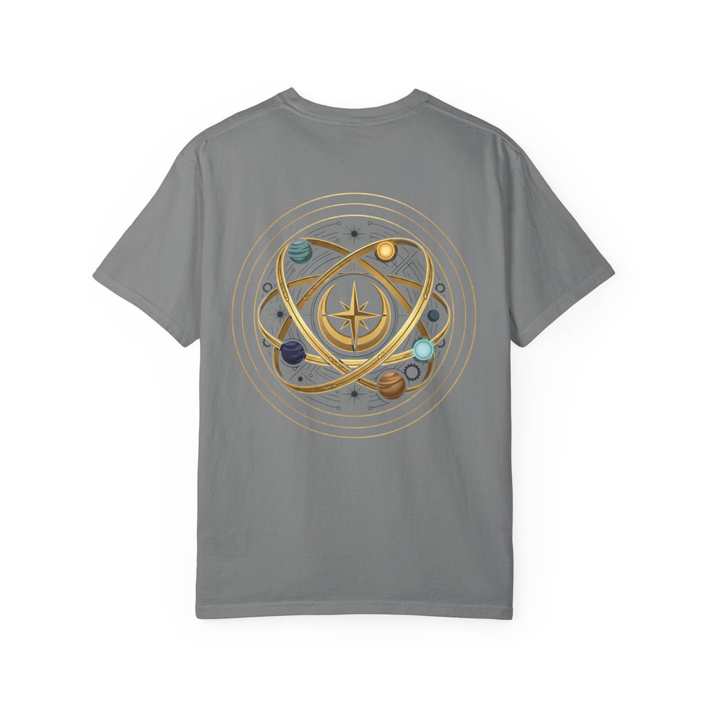 PRB Crown & Cosmos Graphic T-Shirt | Gold Royal Crest & Celestial Back by Printify