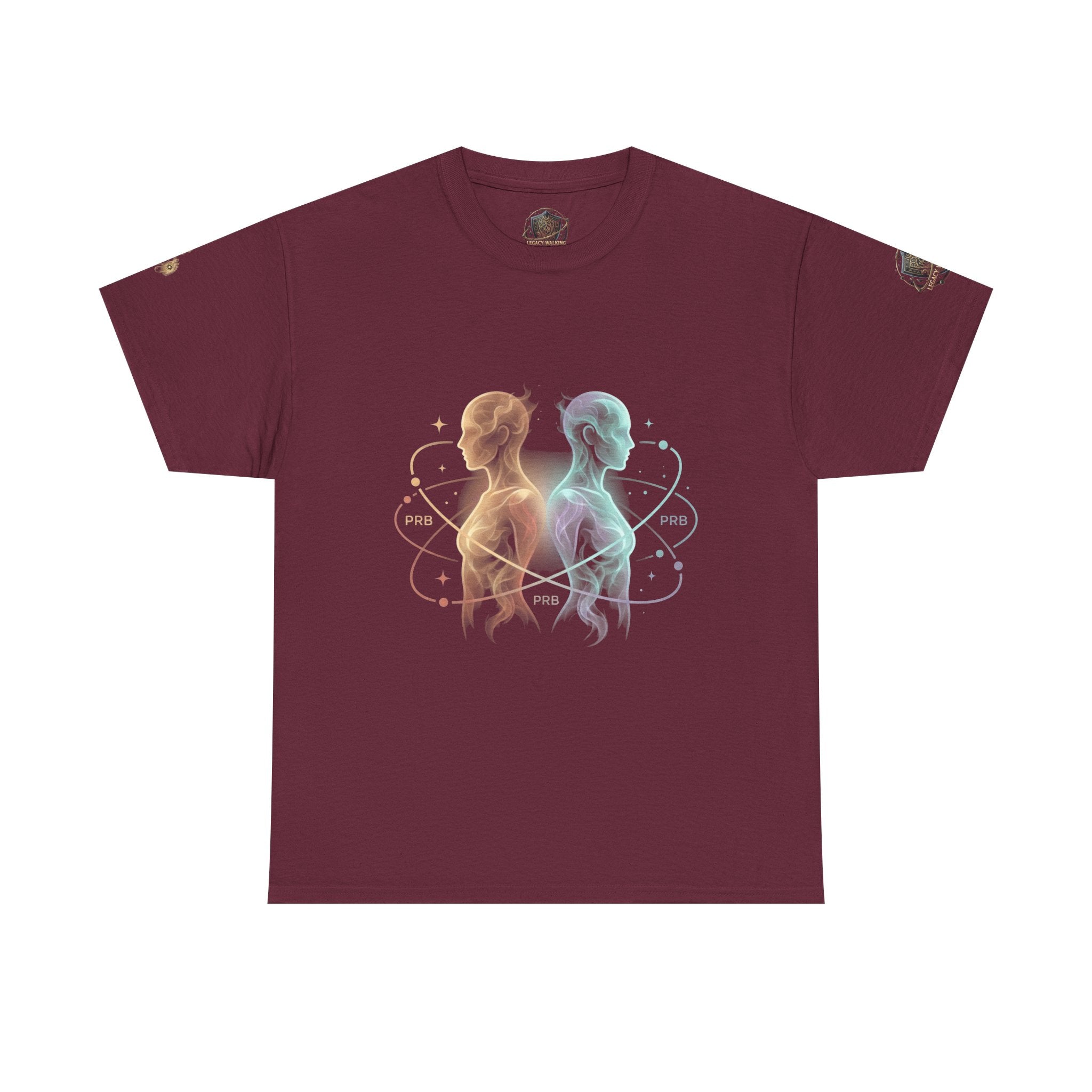Power Runs Black Gemini Spirit Tee — Twin Sun & Moon Celestial Graphic T-Shirt by Printify