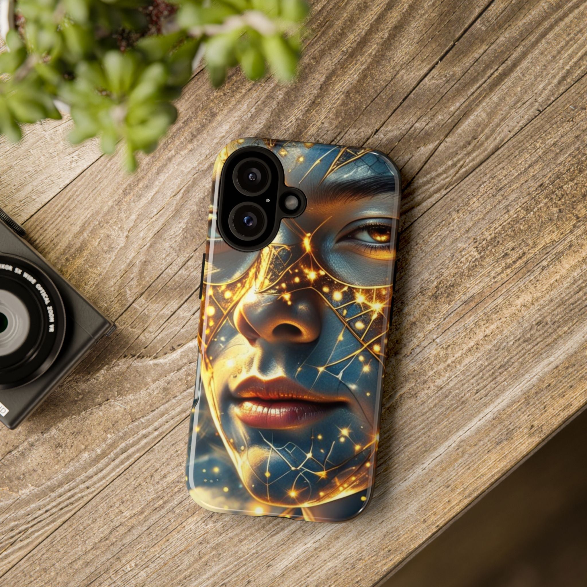 PRB Galactic Portrait Tough Case | Cosmic Face Phone Case, Starry Nebula Design by Printify