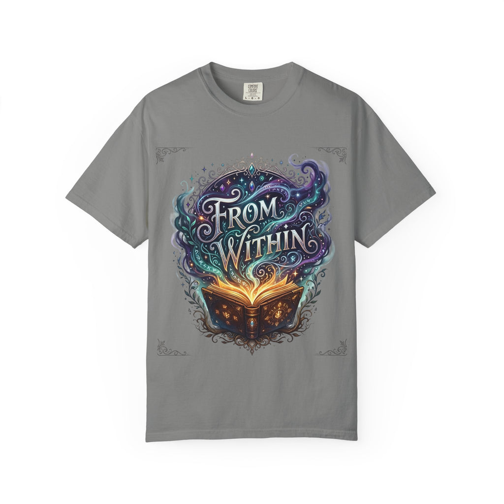PRB From Within Magic Book T-Shirt — Fantasy Illustrated Graphic Tee by Power Runs Black