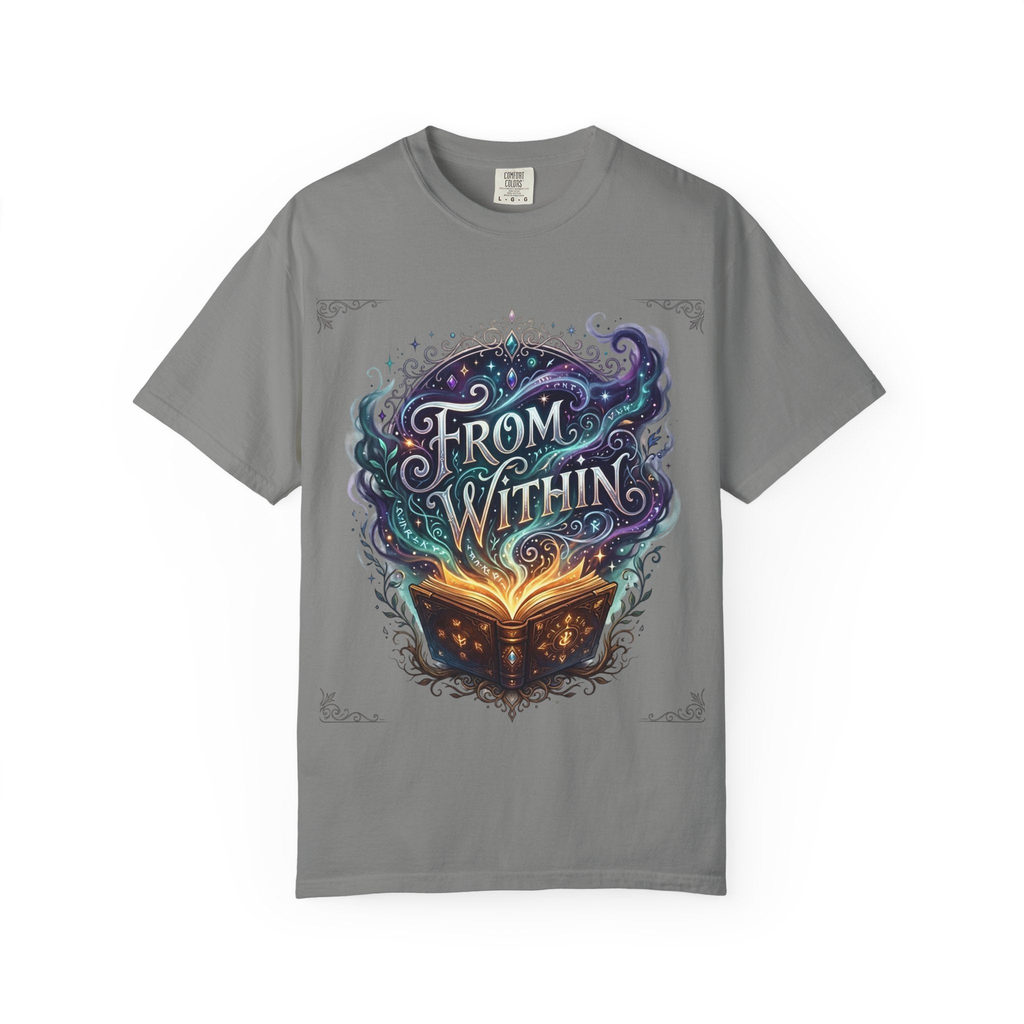 PRB From Within Magic Book T-Shirt — Fantasy Illustrated Graphic Tee by Power Runs Black