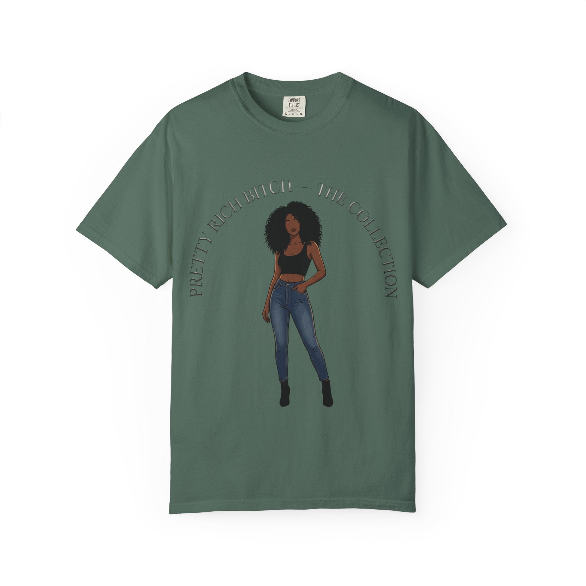 Pretty Rich Bitch The Collection by PRB Graphic Tee (Afro Curly Woman) by Power Runs Black