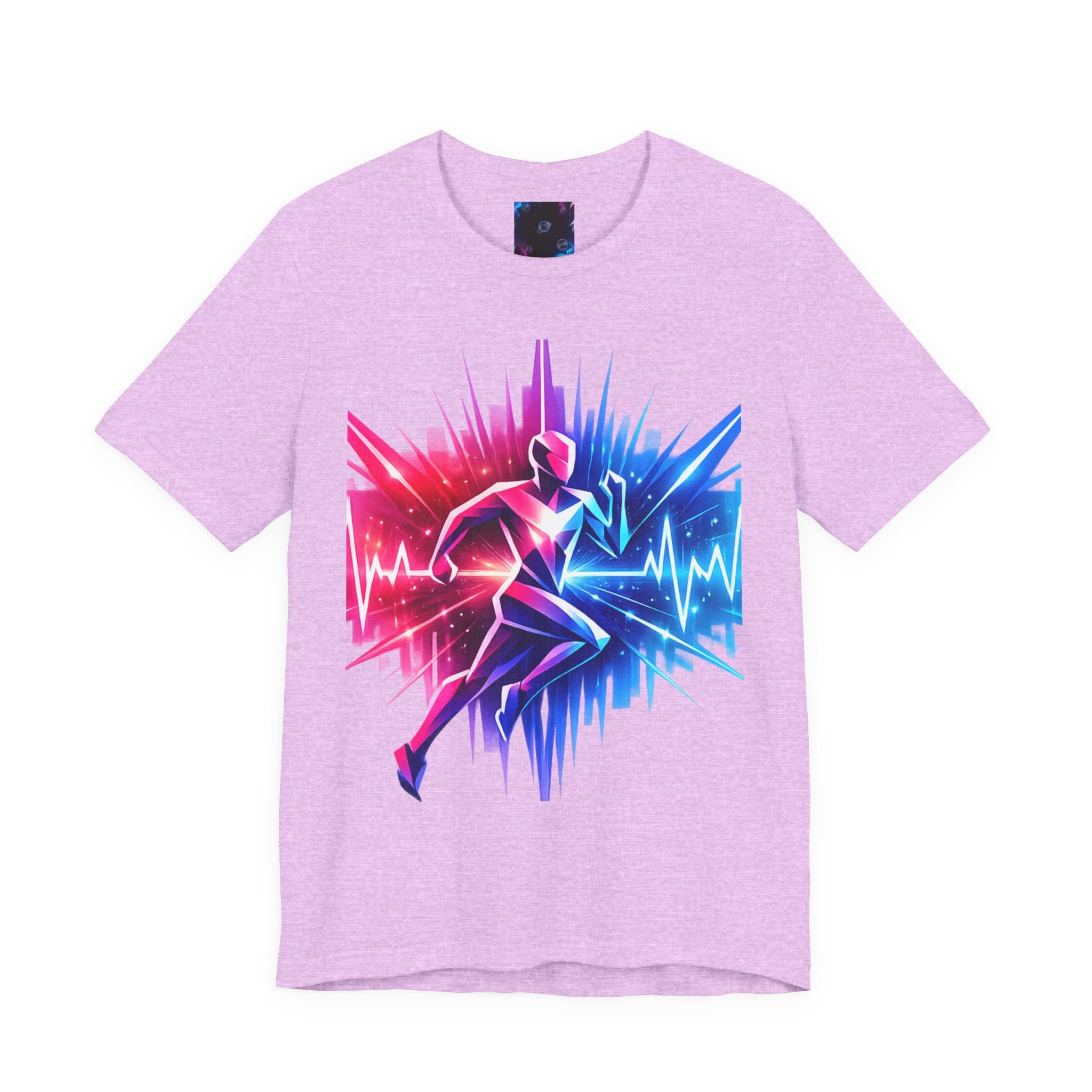 Power Runs Black PRB Running Pulse Graphic Tee — Neon Runner Heartbeat Sports T‑Shirt by Power Runs Black