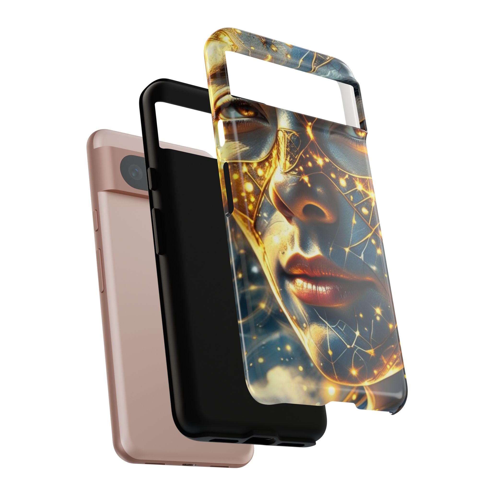 PRB Galactic Portrait Tough Case | Cosmic Face Phone Case, Starry Nebula Design by Power Runs Black