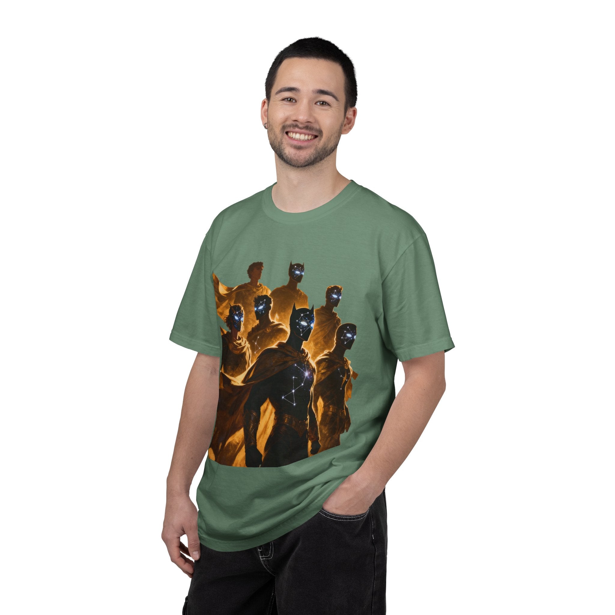 PRB Cosmic Heroes Graphic Tee (Golden Cloaks & Starry Faces) by Power Runs Black