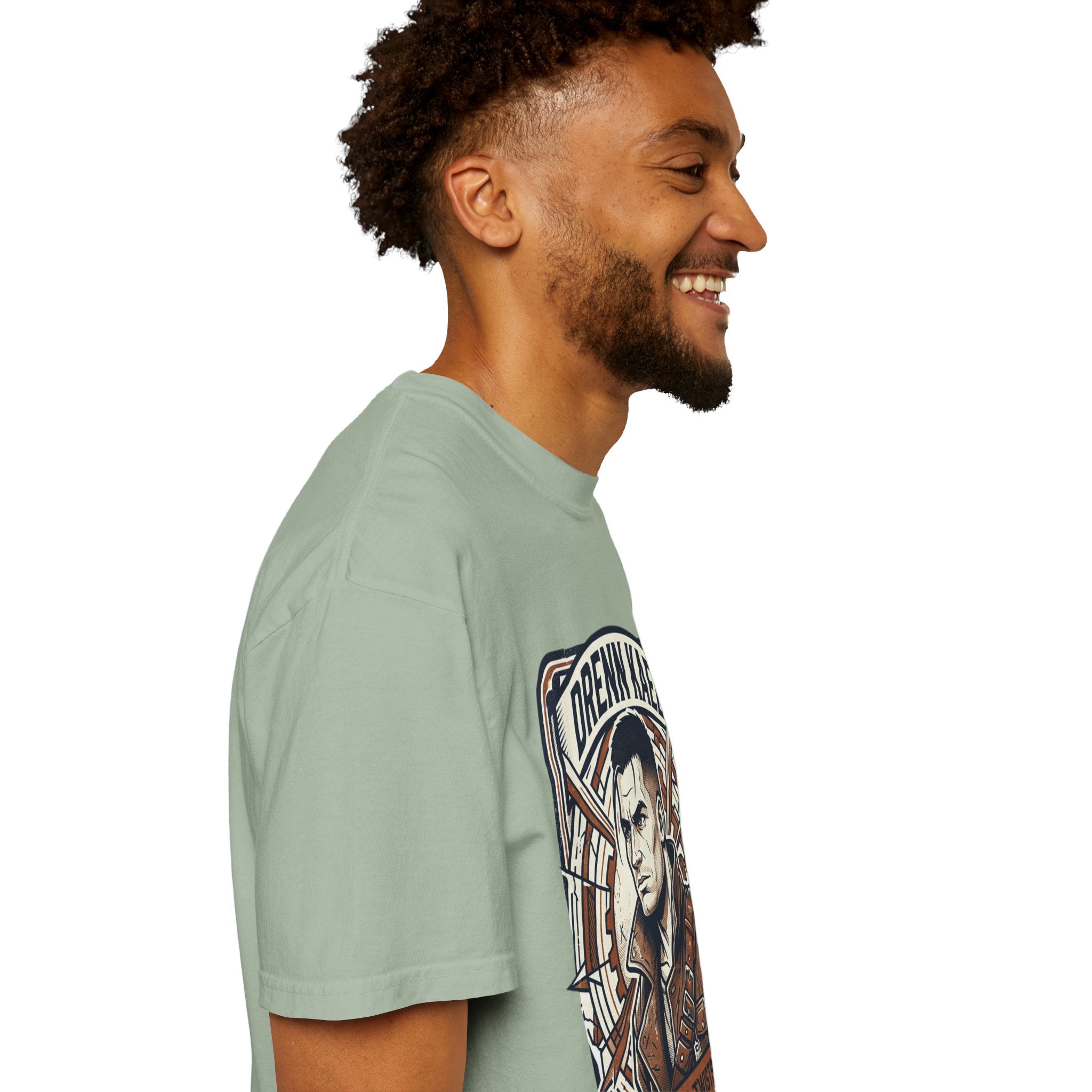 Power Runs Black PRB Drenn Kael Portrait T-Shirt — "Rebellion Twists the Axis" Graphic Tee by Printify