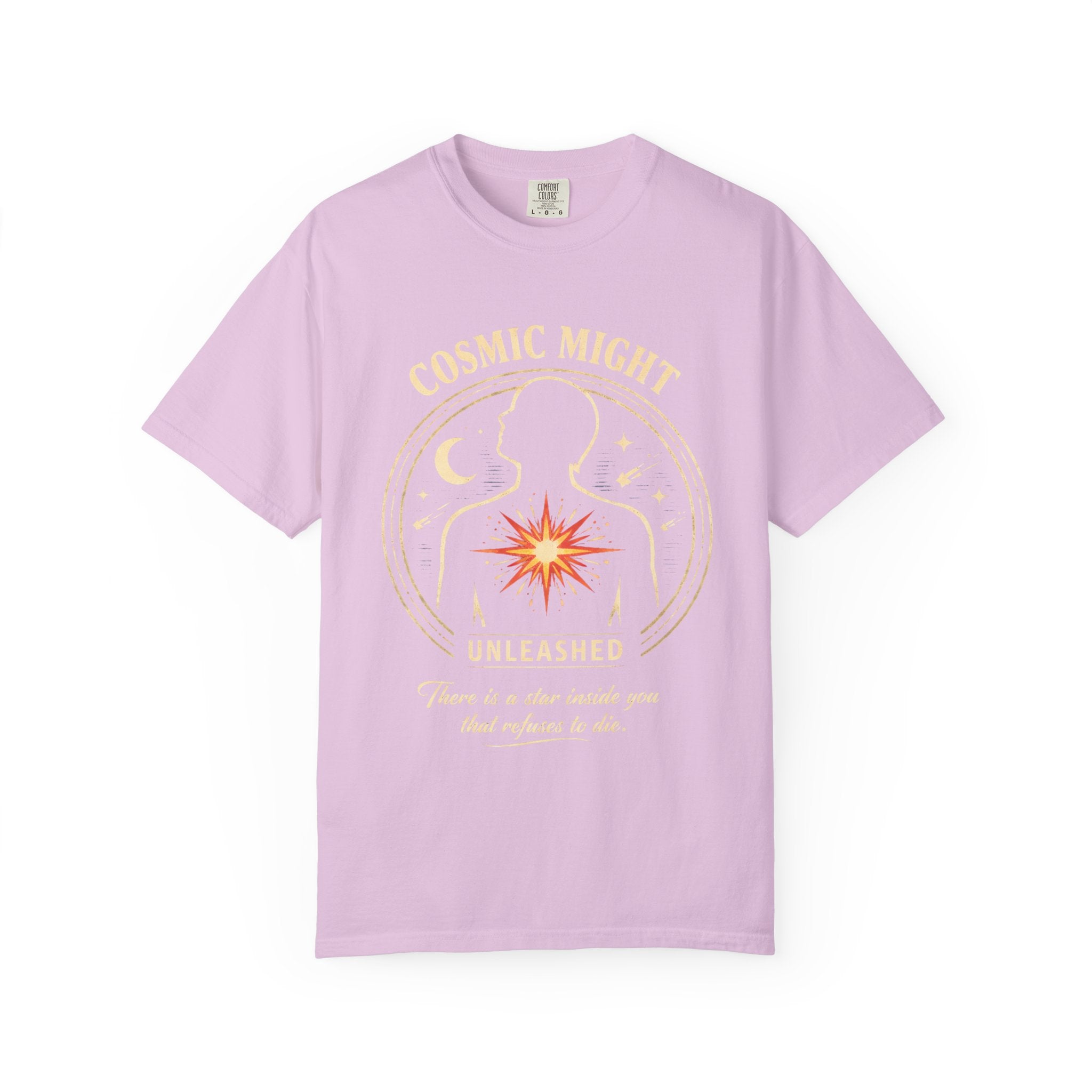PRB Starforged Flex Cosmic Might T-Shirt — "Unleashed" Astral Heart Graphic Tee by Power Runs Black