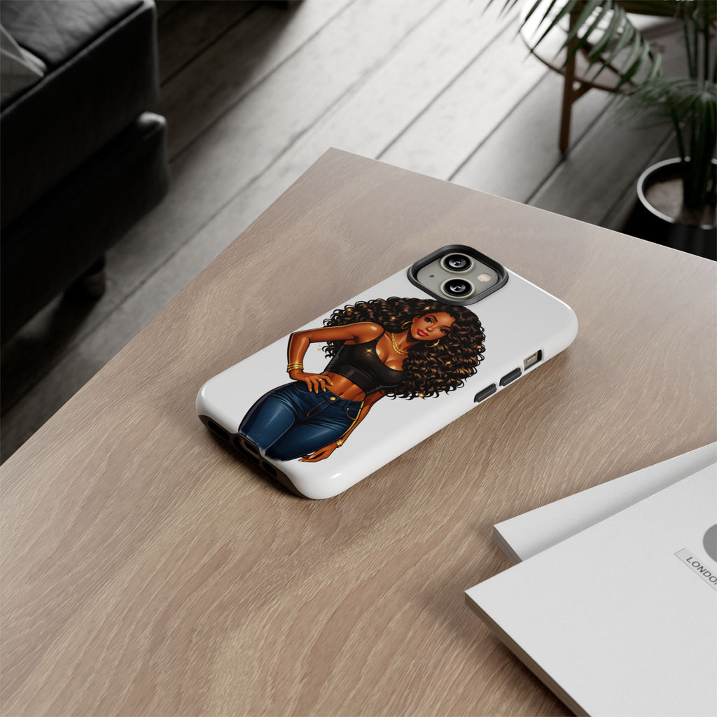 Pretty Rich Bitch by PRB Curly Hair Phone Case by Printify
