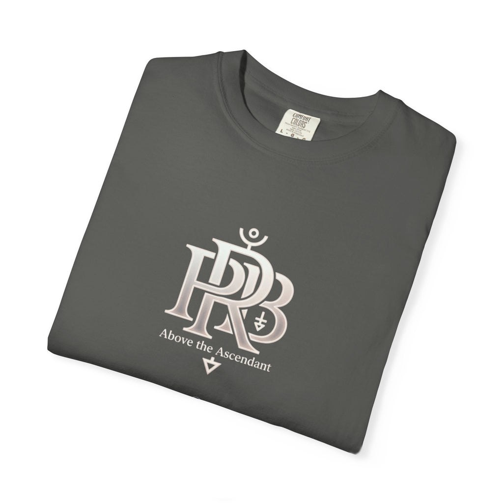 Printify Silhouette Logo T‑Shirt — Minimalist Dressed Figure & PRD Monogram - T-Shirt