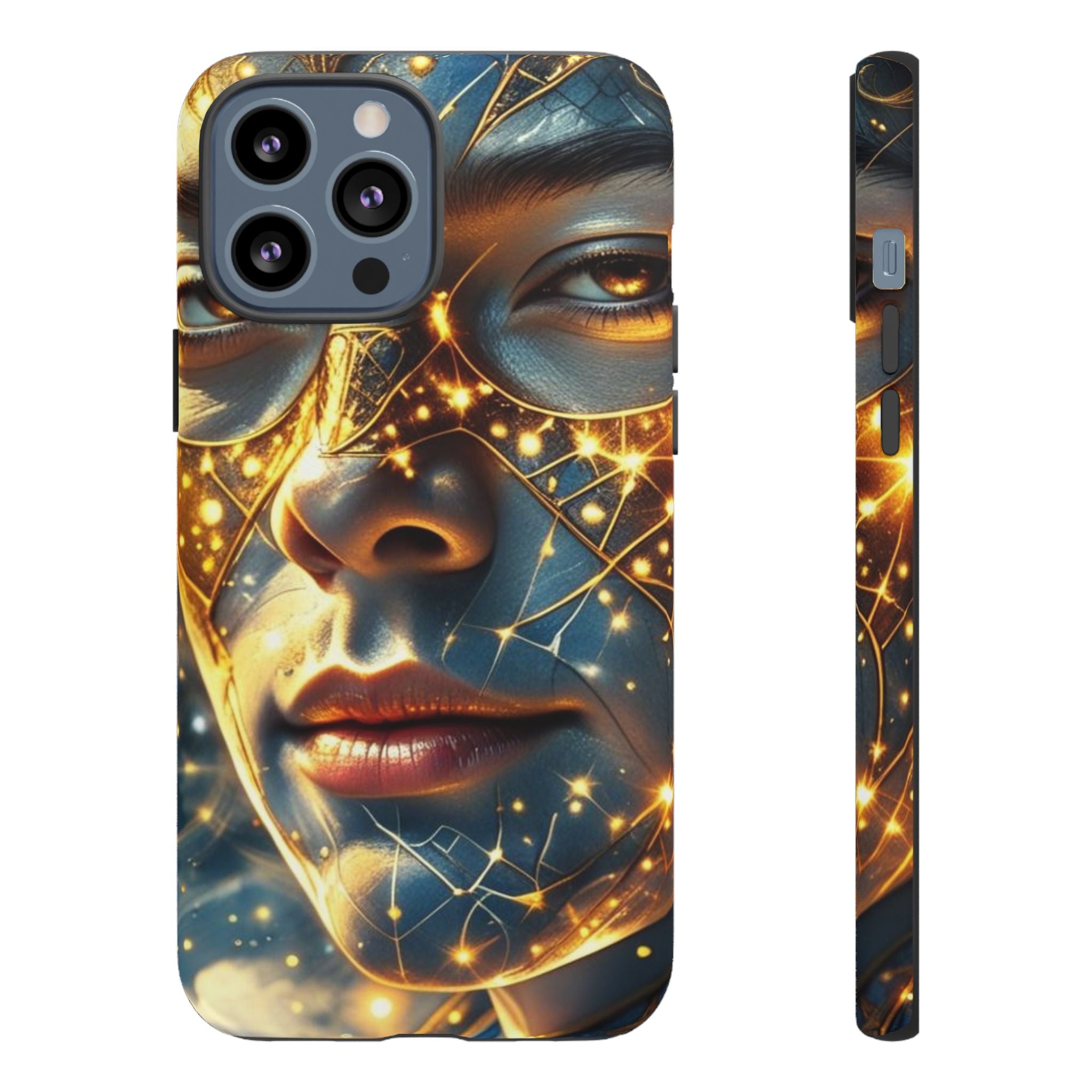 PRB Galactic Portrait Tough Case | Cosmic Face Phone Case, Starry Nebula Design by Power Runs Black