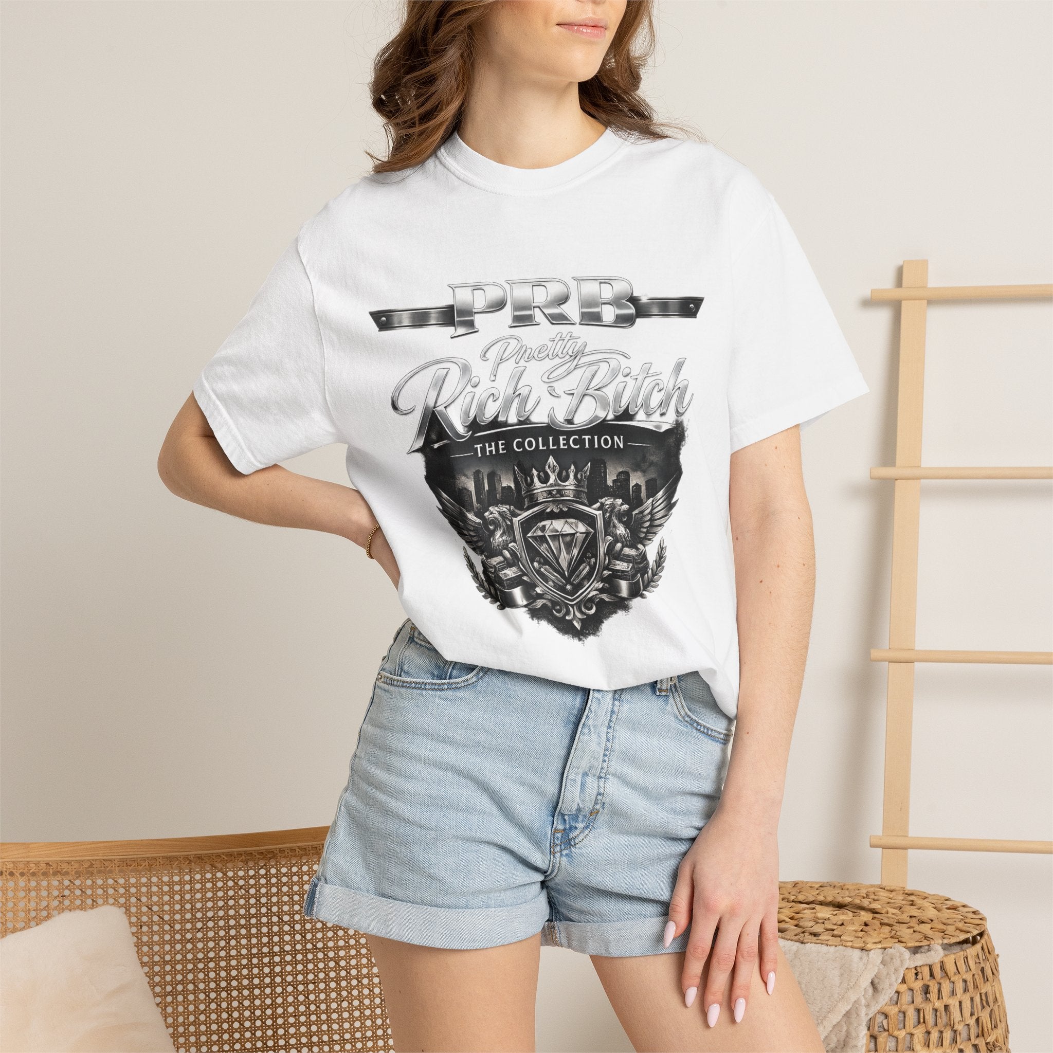 PRB Rebel Biker Crest T-Shirt | Vintage Motorcycle Emblem Tee by Power Runs Black