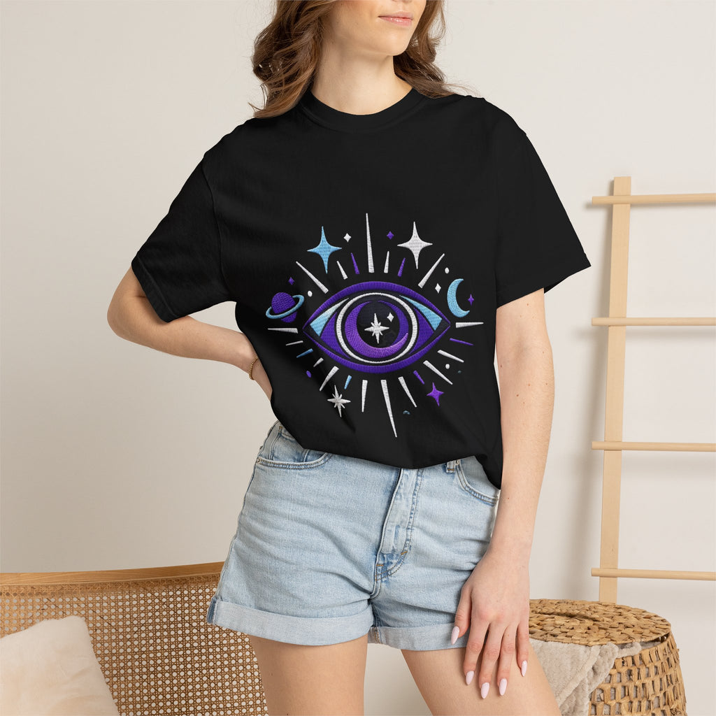 PRB Mystic All-Seeing Eye T-shirt | Cosmic Moon and Stars by Printify