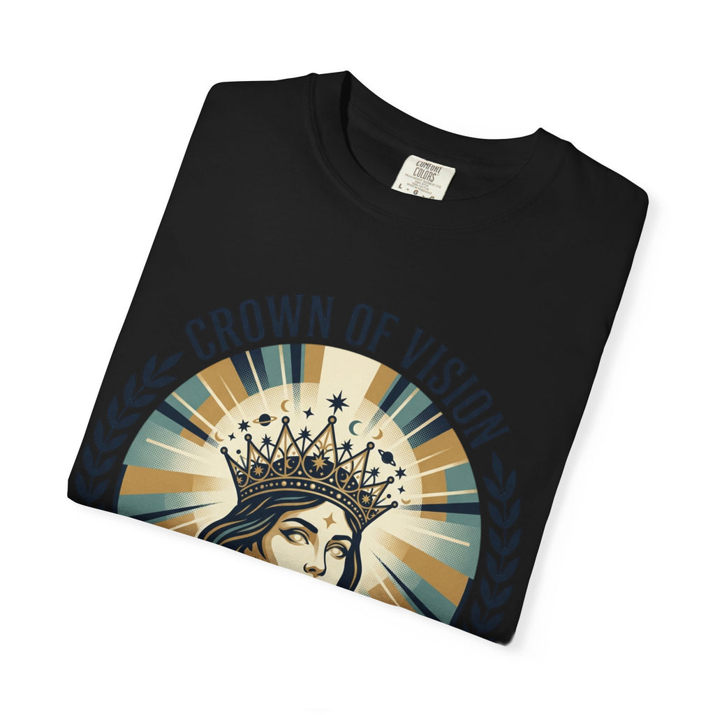 Power Runs Black Crown of Vision T-Shirt — Vintage Inspirational Graphic Tee by Printify