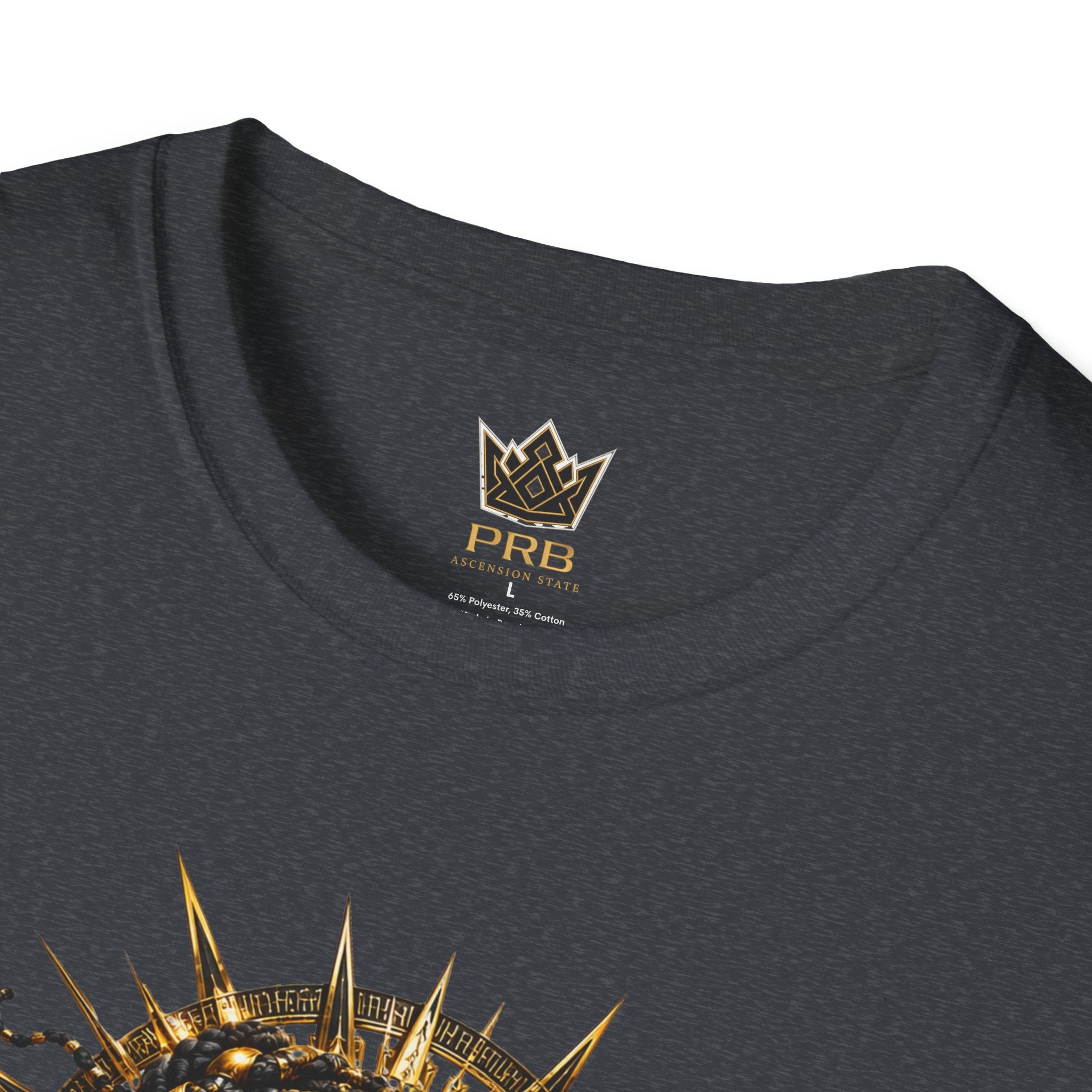 Power Runs Black PRB | Black Woman Portrait, Gold Accents Panther Graphics T by Power Runs Black