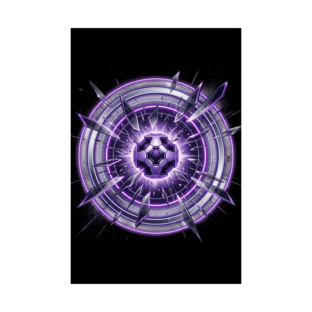 Power Runs Black Purple Energy Shield Matte Poster by Power Runs Black