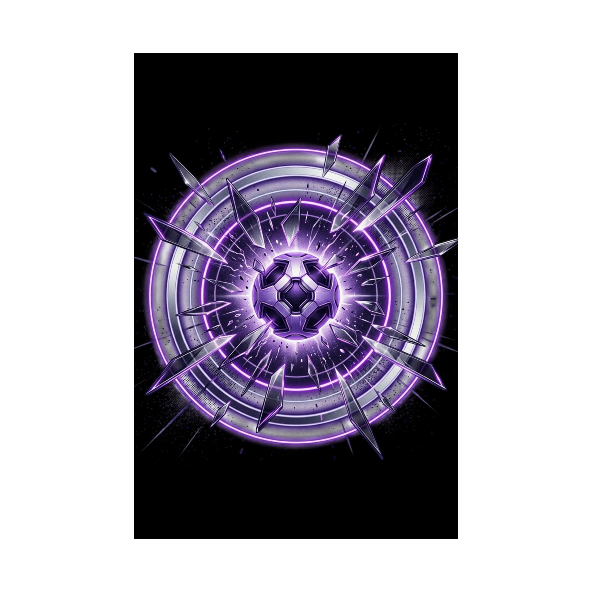 Power Runs Black Purple Energy Shield Matte Poster by Power Runs Black