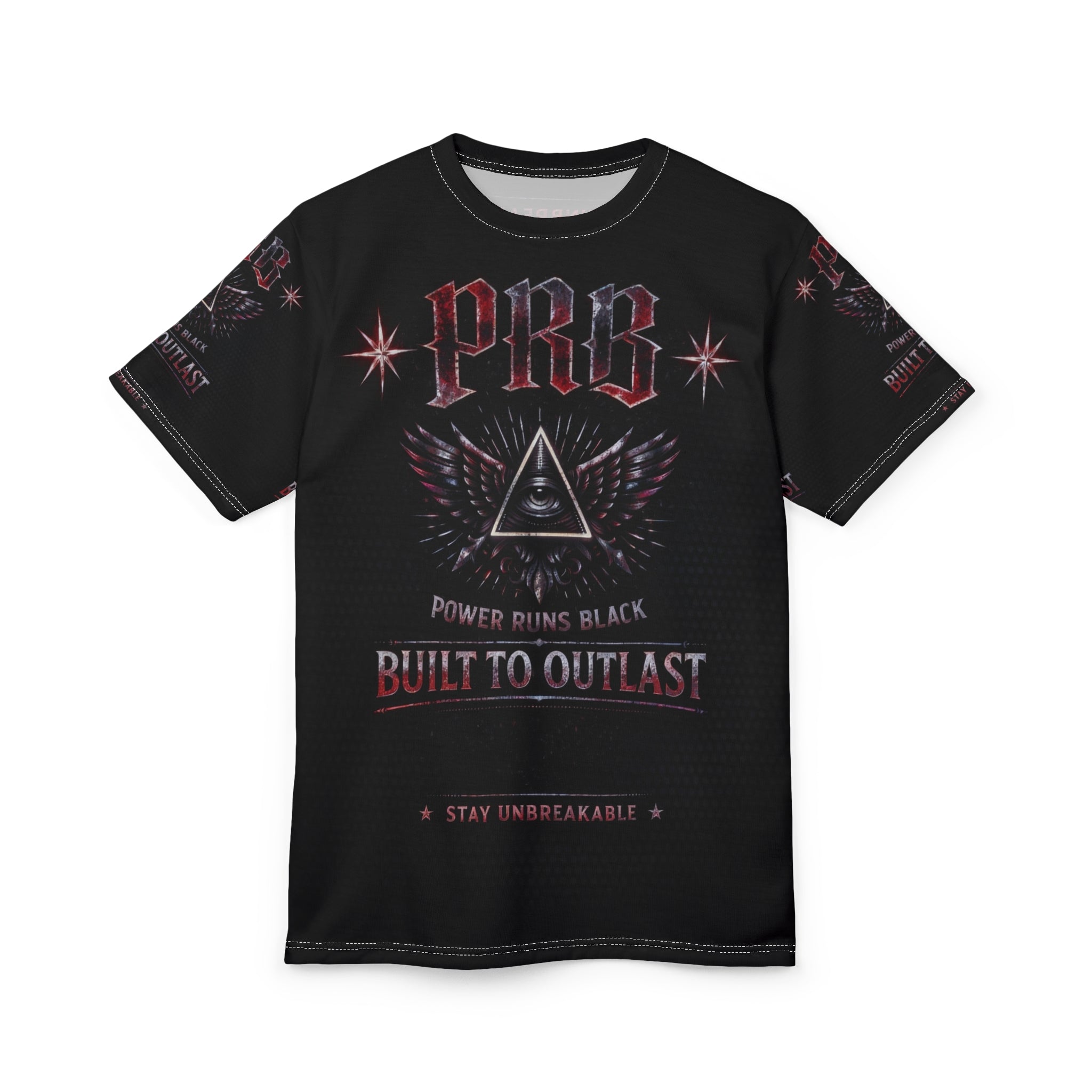 PRB Built to Outlast Tee — PRB Power Runs Black Graphic Shirt by Power Runs Black