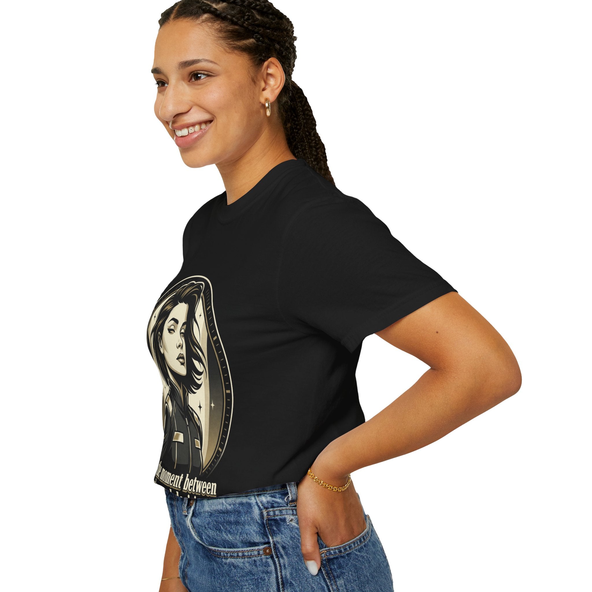 Power Runs Black Retro Space Captain Portrait T-Shirt — 'Fearless Commander' Graphic Tee by Power Runs Black