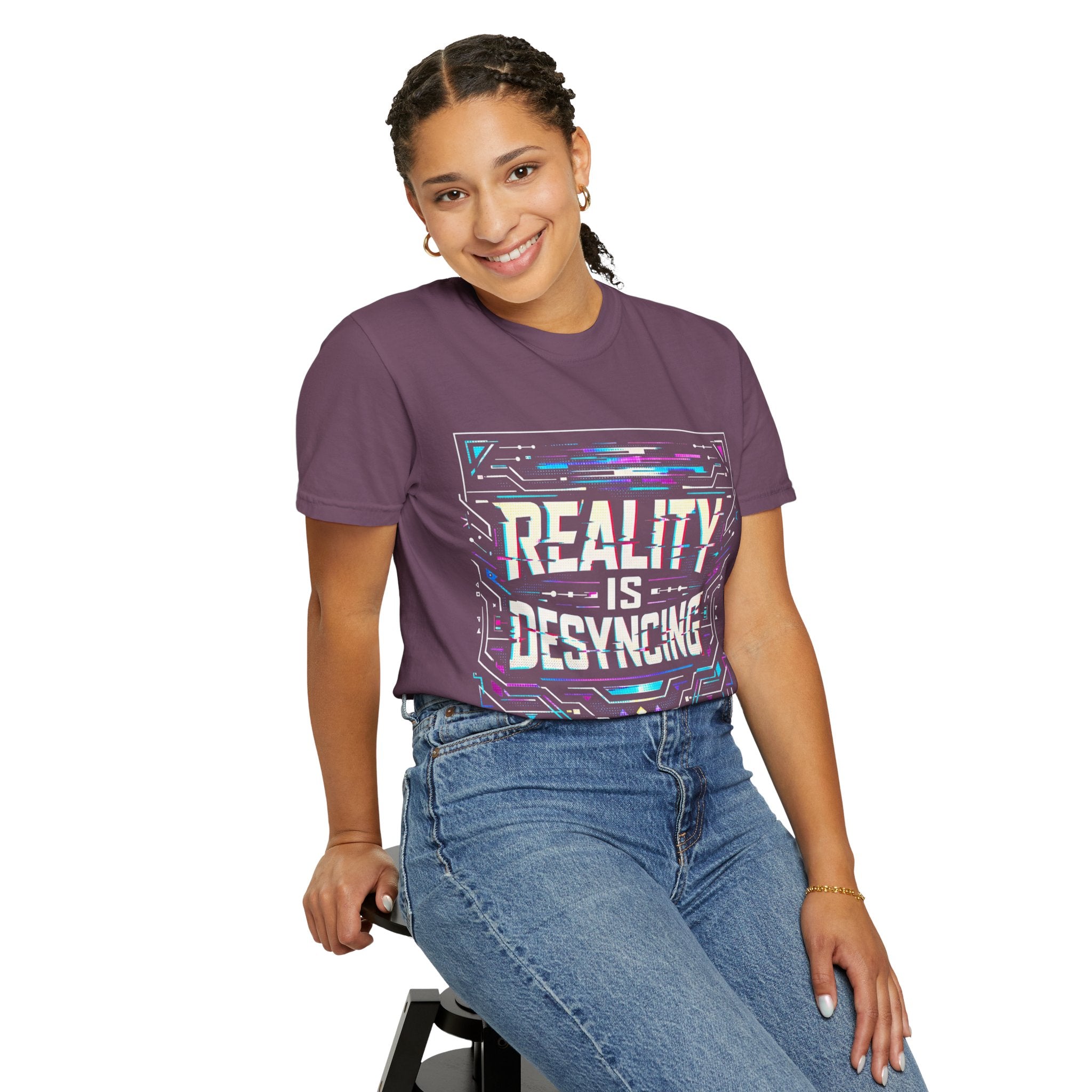 Power Runs Black PRB Glitchy Pastel "Reality Is Desyncing" T-Shirt by Power Runs Black