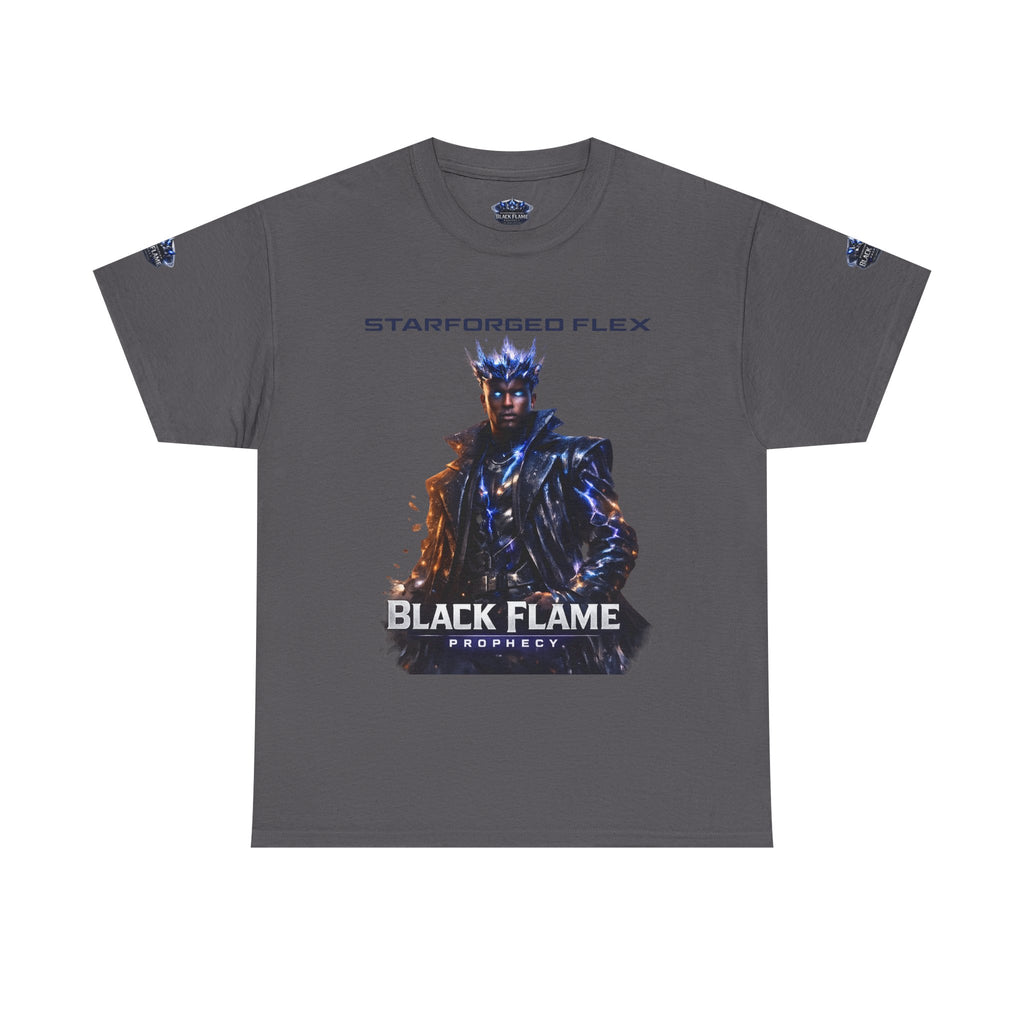 PRB Black Flame Prophecy Tee — Starforged Flex Graphic T‑Shirt by Power Runs Black