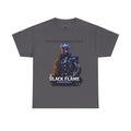 Black Flame Prophecy Graphic Tee — Dark Fantasy Sci-Fi T-Shirt | Power Runs Black by Printify