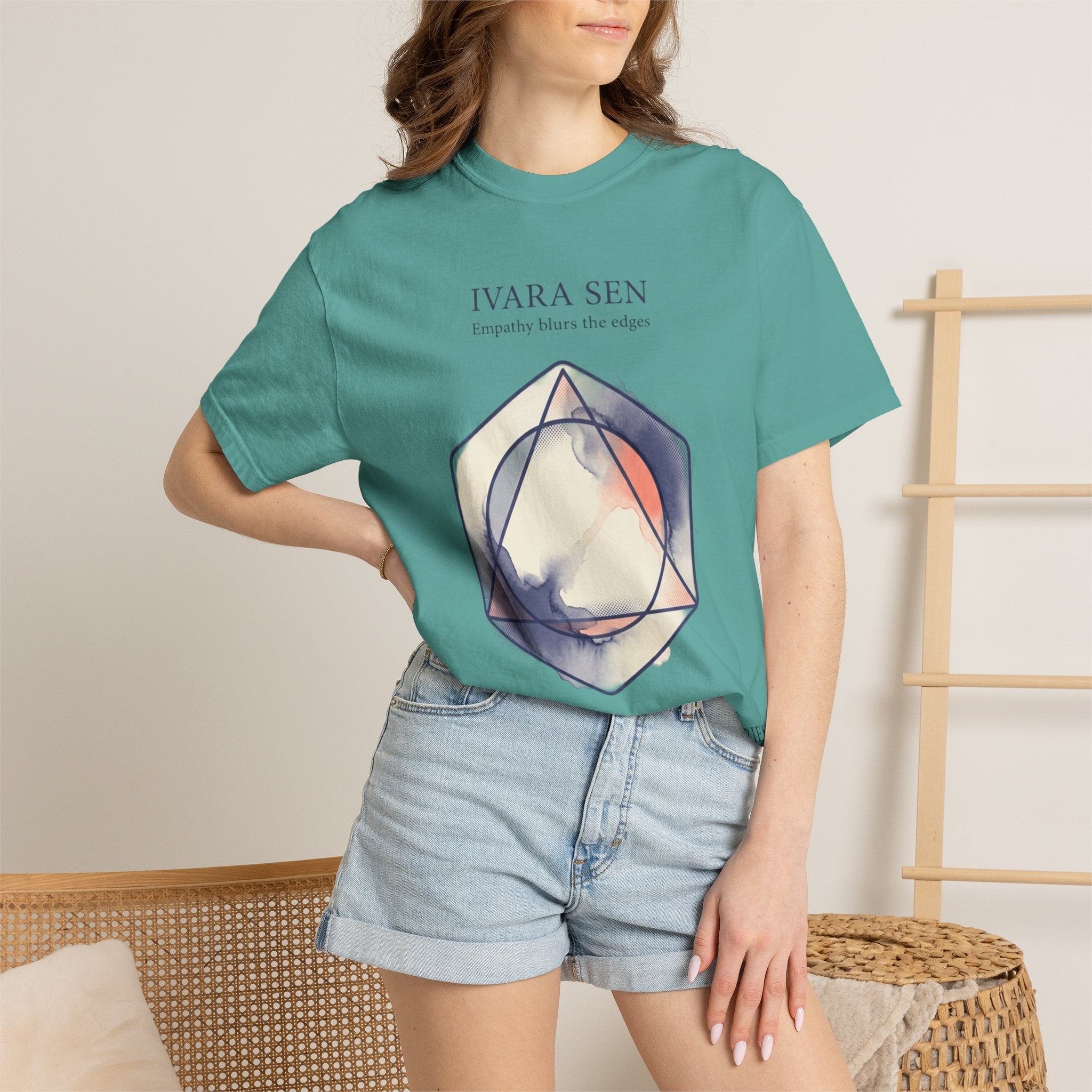 Power Runs Black PRB Abstract Geometric Tee — “Ivara Sen: Feeling Dissolves Boundaries” by Power Runs Black