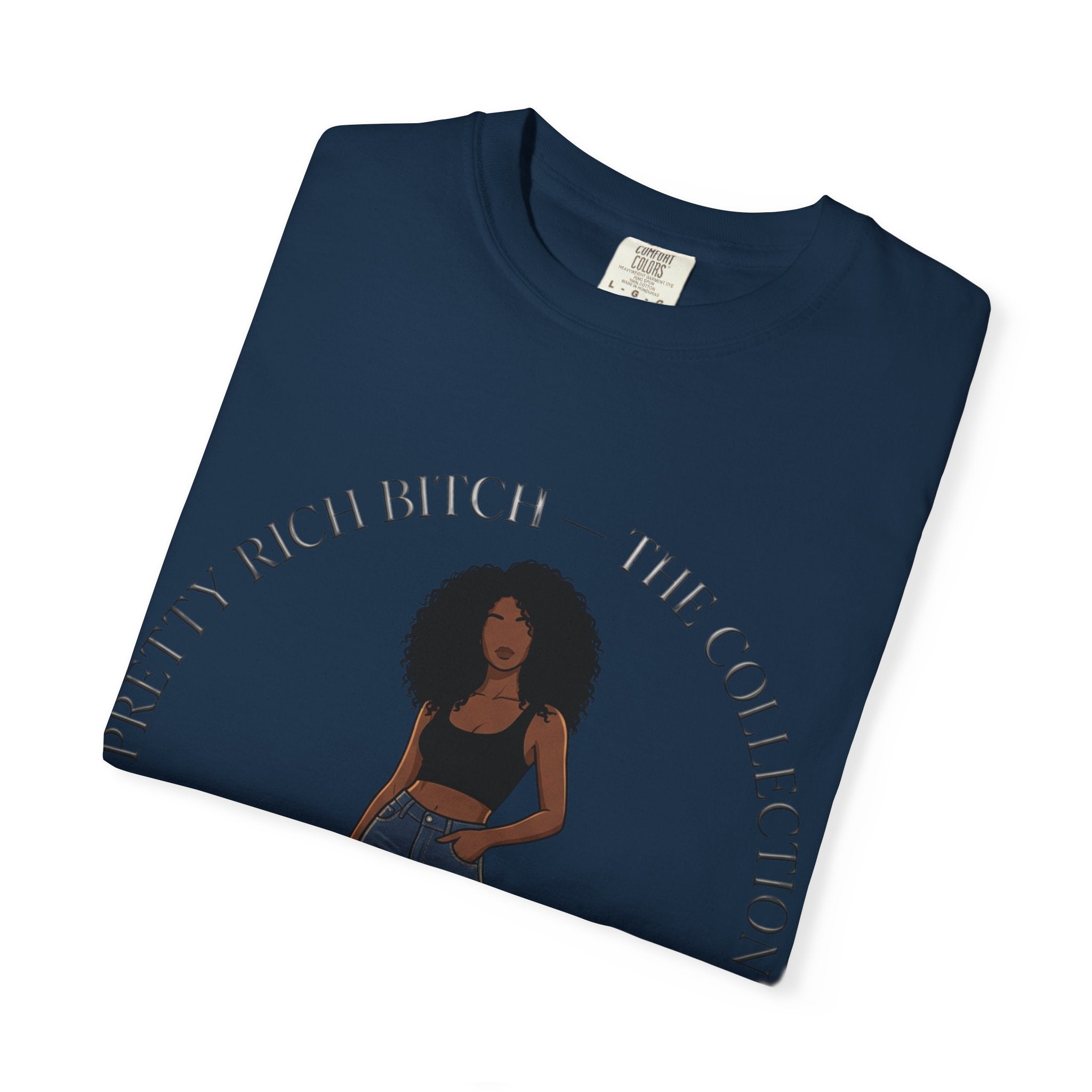 Pretty Rich Bitch The Collection by PRB Graphic Tee (Afro Curly Woman) by Power Runs Black