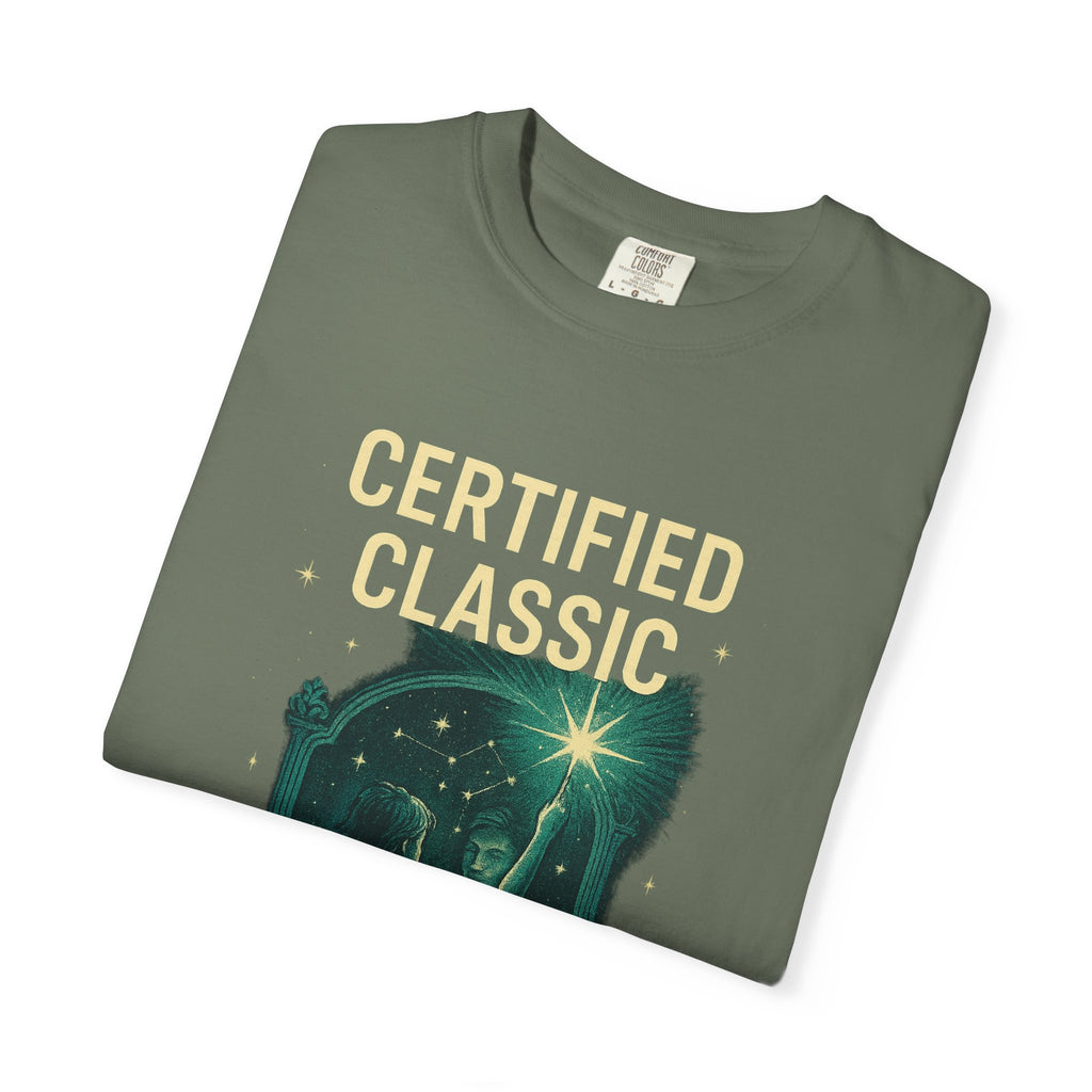PRB Certified Classic illustration T-shirt | vintage camping, night sky, campfire by Power Runs Black
