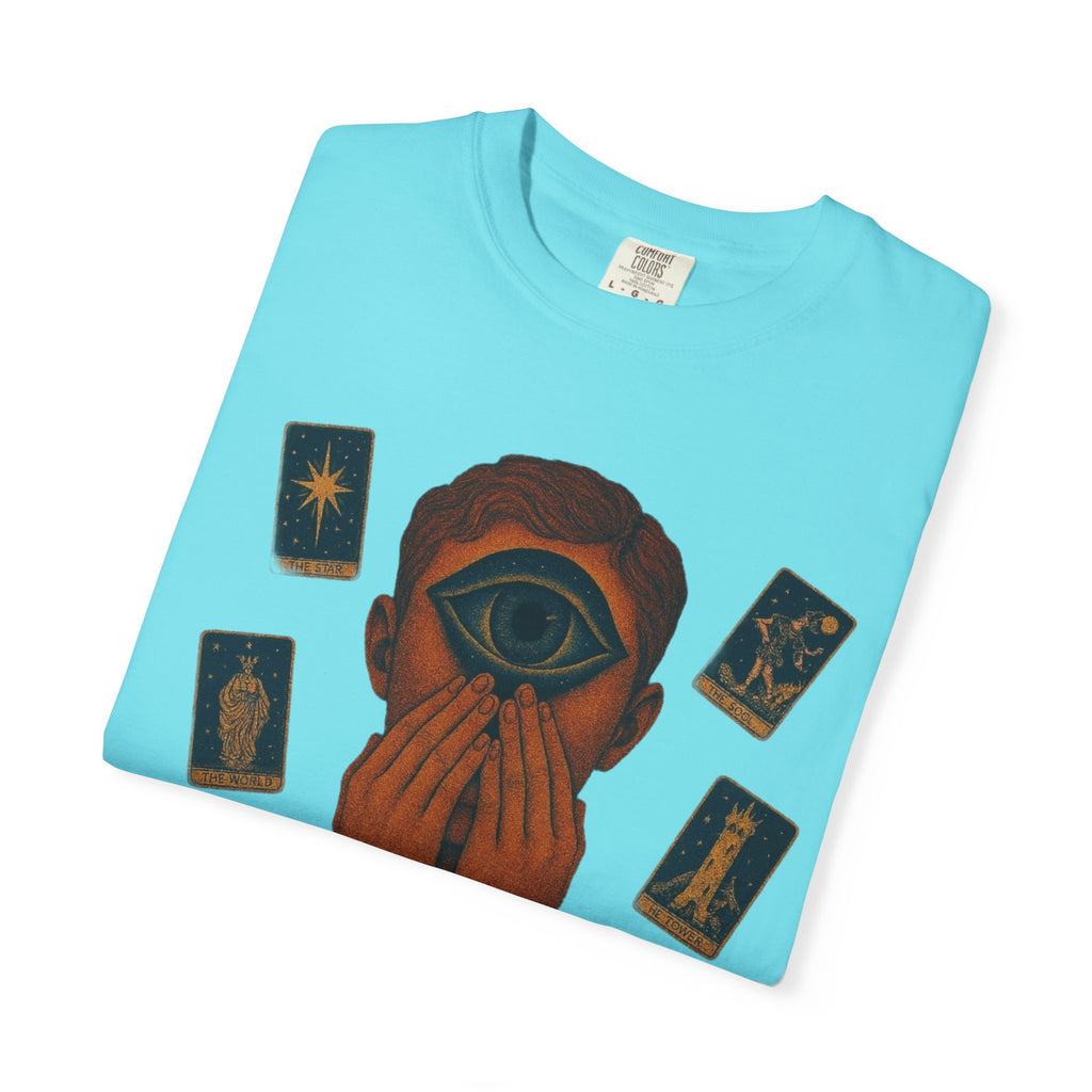 PRB Third Eye Tarot Illustration T-shirt | Occult Mystic Artwork by Power Runs Black