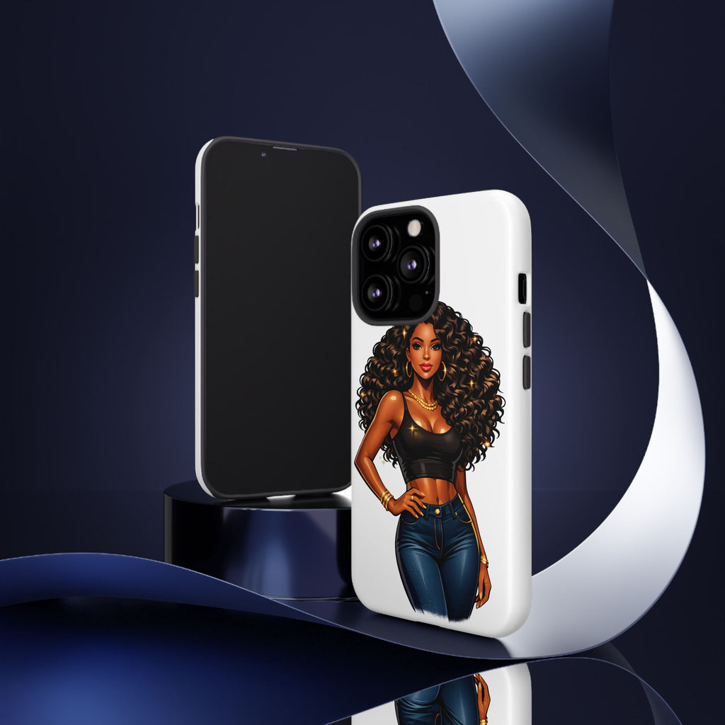 Pretty Rich Bitch by PRB Curly Hair Phone Case by Printify